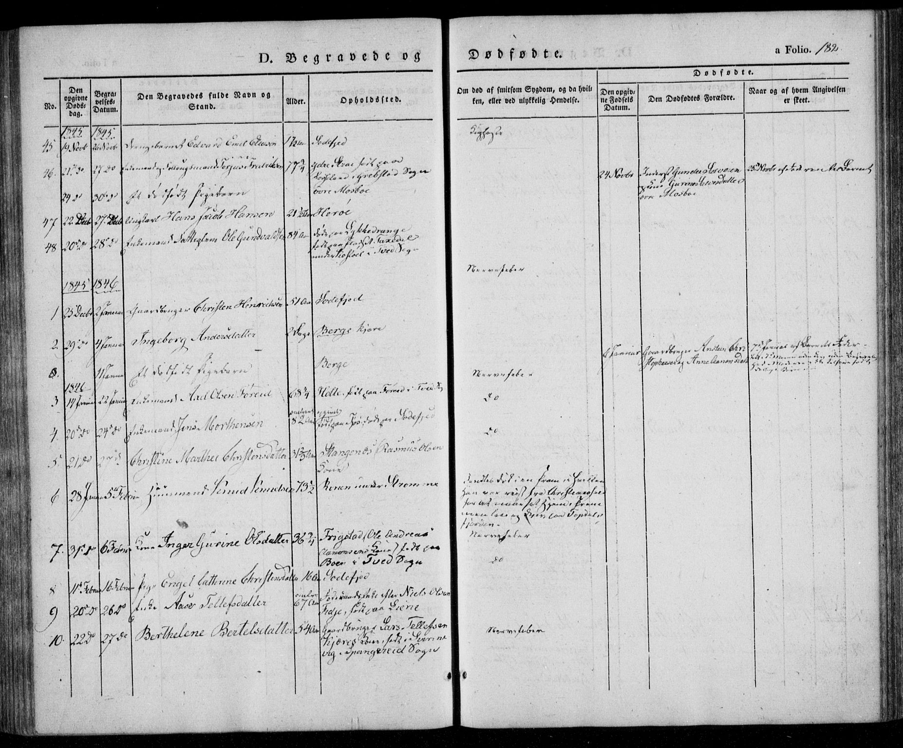 Oddernes sokneprestkontor, SAK/1111-0033/F/Fa/Faa/L0006: Parish register (official) no. A 6, 1838-1851, p. 182