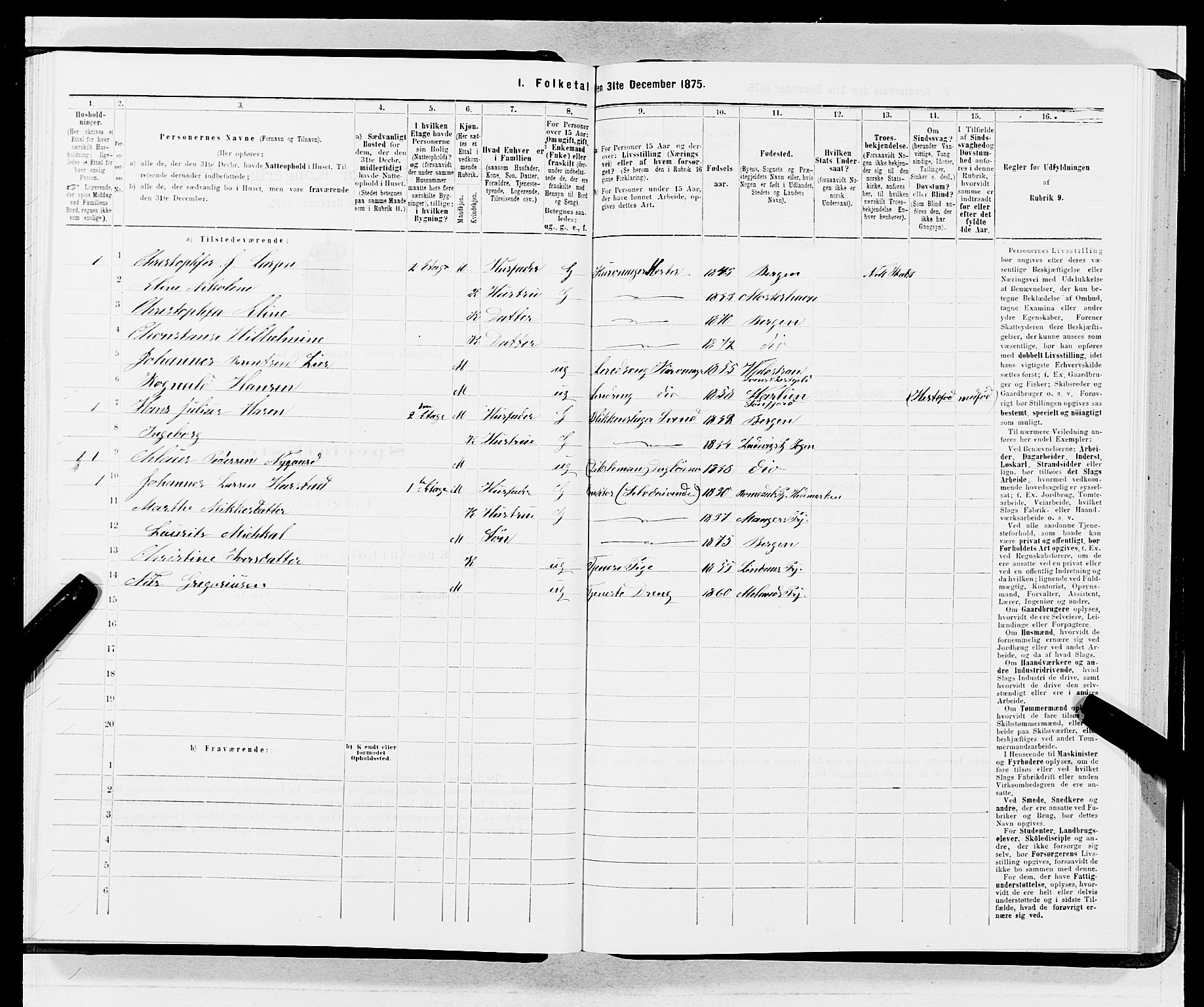 SAB, 1875 census for 1301 Bergen, 1875, p. 4666