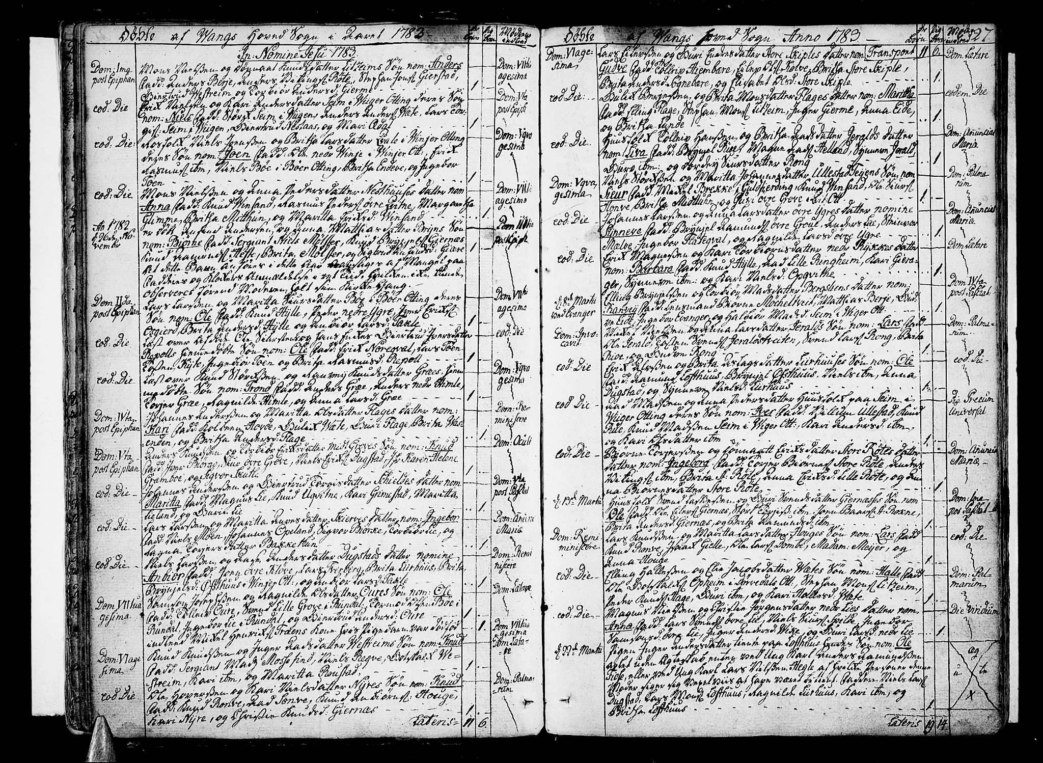 Voss sokneprestembete, SAB/A-79001/H/Haa: Parish register (official) no. A 9, 1780-1810, p. 27