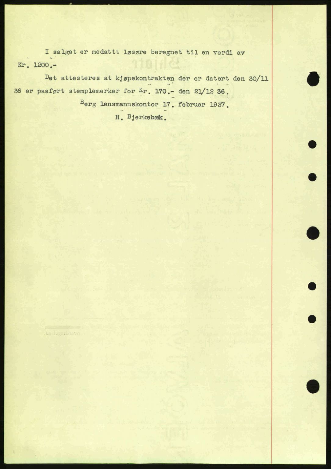 Idd og Marker sorenskriveri, AV/SAO-A-10283/G/Gb/Gbb/L0001: Mortgage book no. A1, 1936-1937, Diary no: : 166/1937