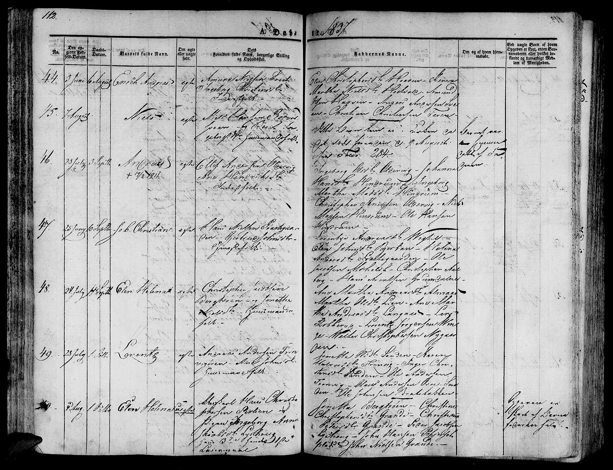 Ministerialprotokoller, klokkerbøker og fødselsregistre - Nord-Trøndelag, AV/SAT-A-1458/701/L0006: Parish register (official) no. 701A06, 1825-1841, p. 112