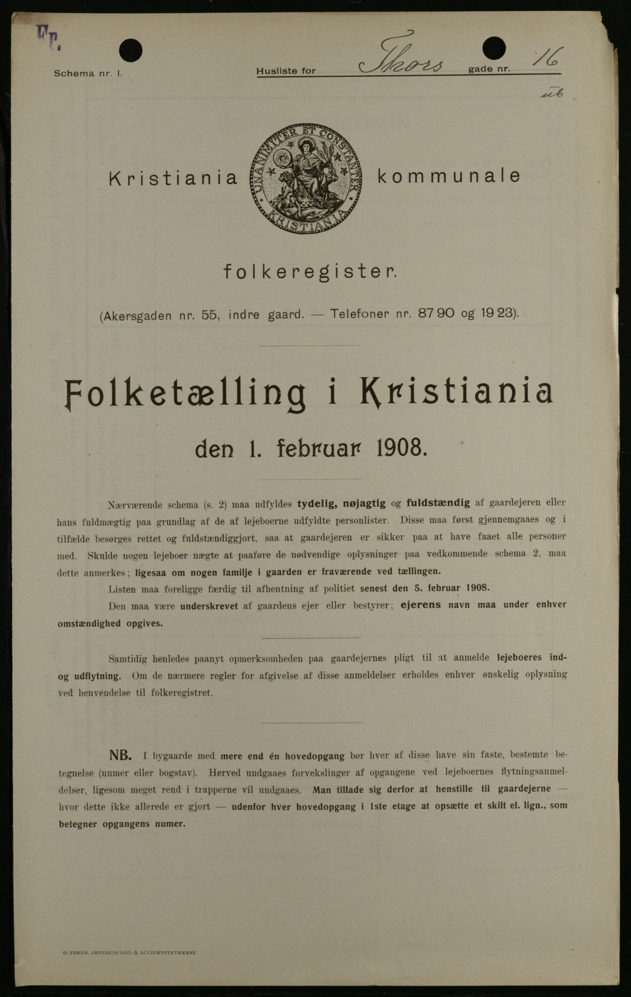 OBA, Municipal Census 1908 for Kristiania, 1908, p. 102946