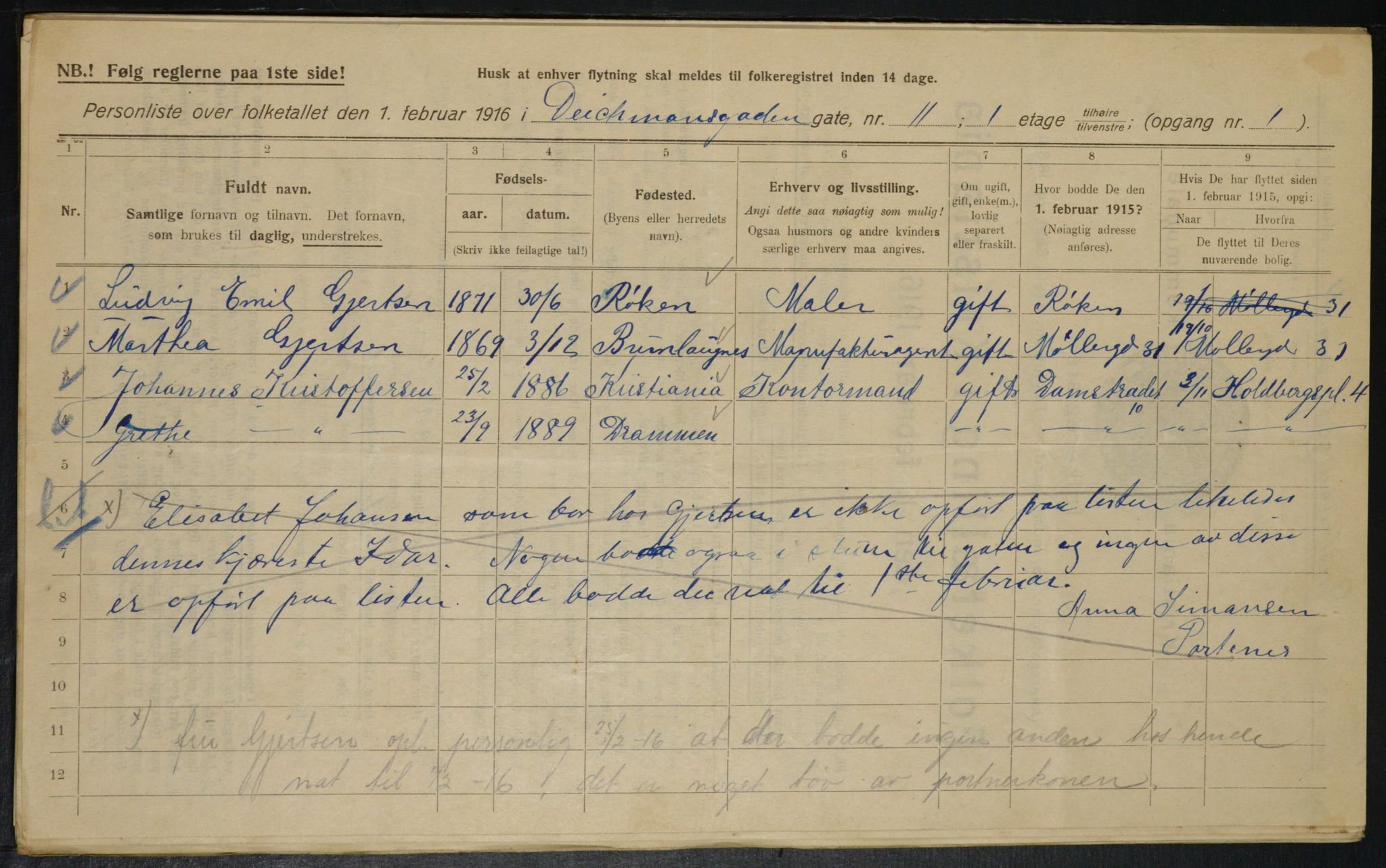 OBA, Municipal Census 1916 for Kristiania, 1916, p. 15693