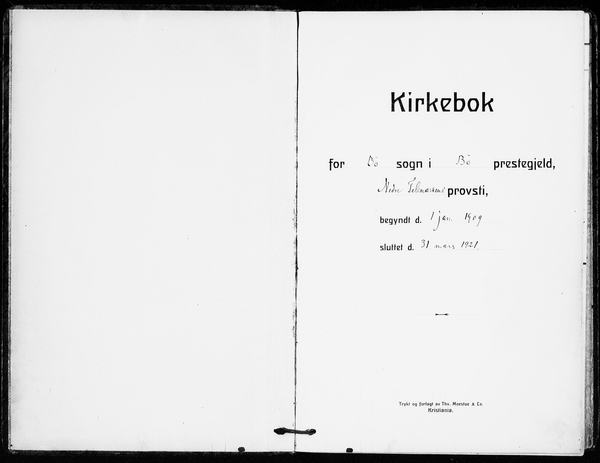 Bø kirkebøker, SAKO/A-257/F/Fa/L0013: Parish register (official) no. 13, 1909-1921