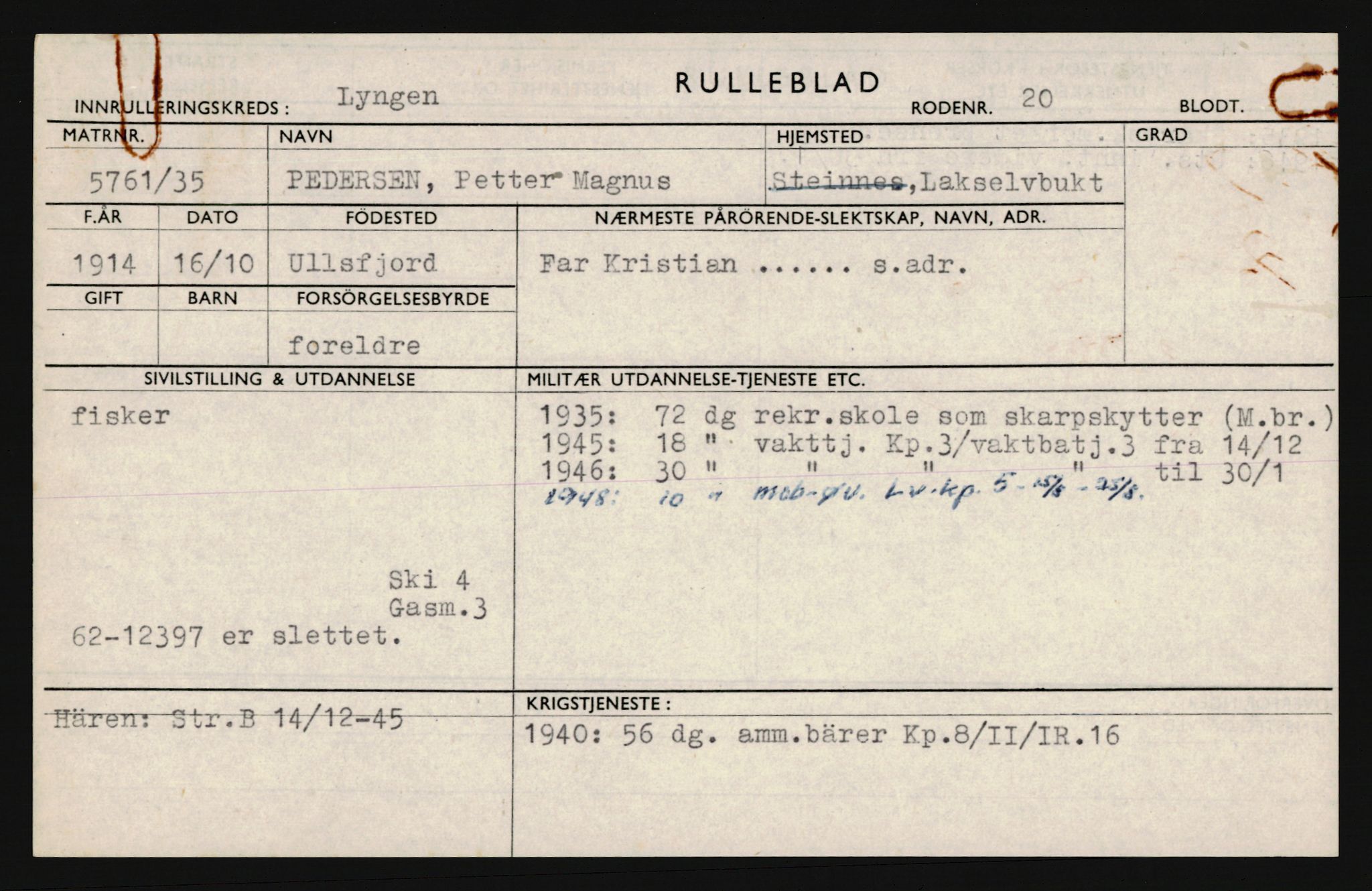 Forsvaret, Troms infanteriregiment nr. 16, AV/RA-RAFA-3146/P/Pa/L0019: Rulleblad for regimentets menige mannskaper, årsklasse 1935, 1935, p. 1027