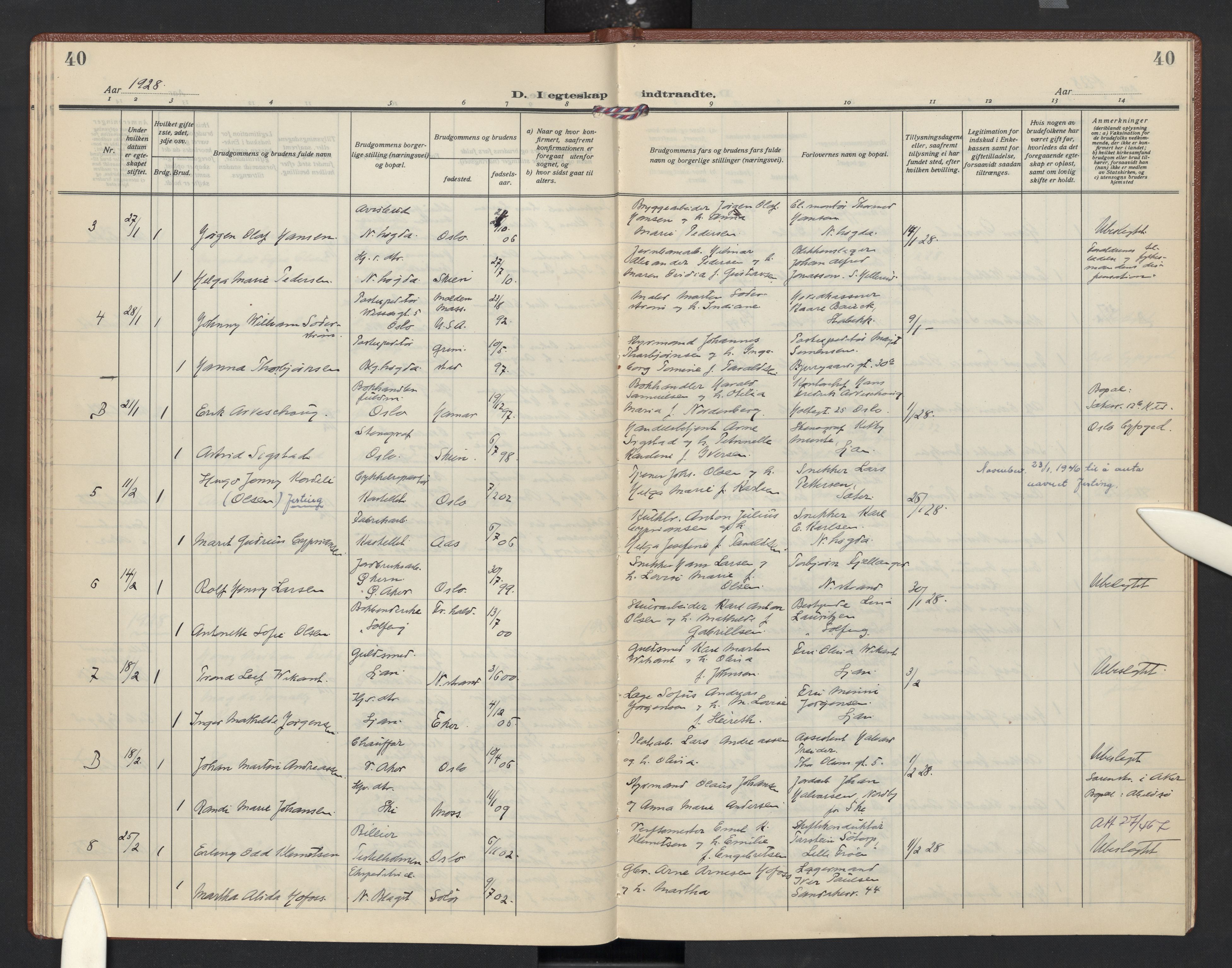 Nordstrand prestekontor Kirkebøker, AV/SAO-A-10362a/F/Fa/L0004: Parish register (official) no. 4, 1924-1930, p. 40