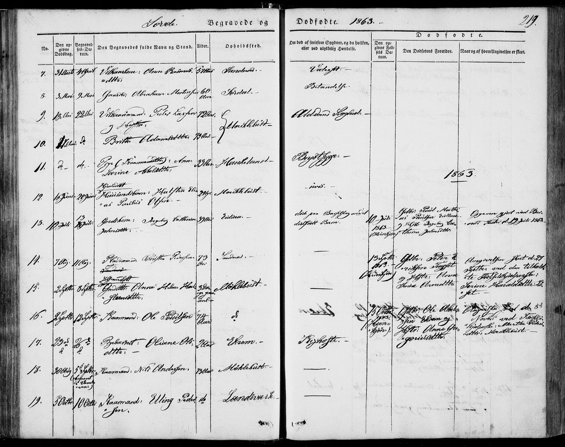 Ministerialprotokoller, klokkerbøker og fødselsregistre - Møre og Romsdal, AV/SAT-A-1454/502/L0023: Parish register (official) no. 502A01, 1844-1873, p. 219