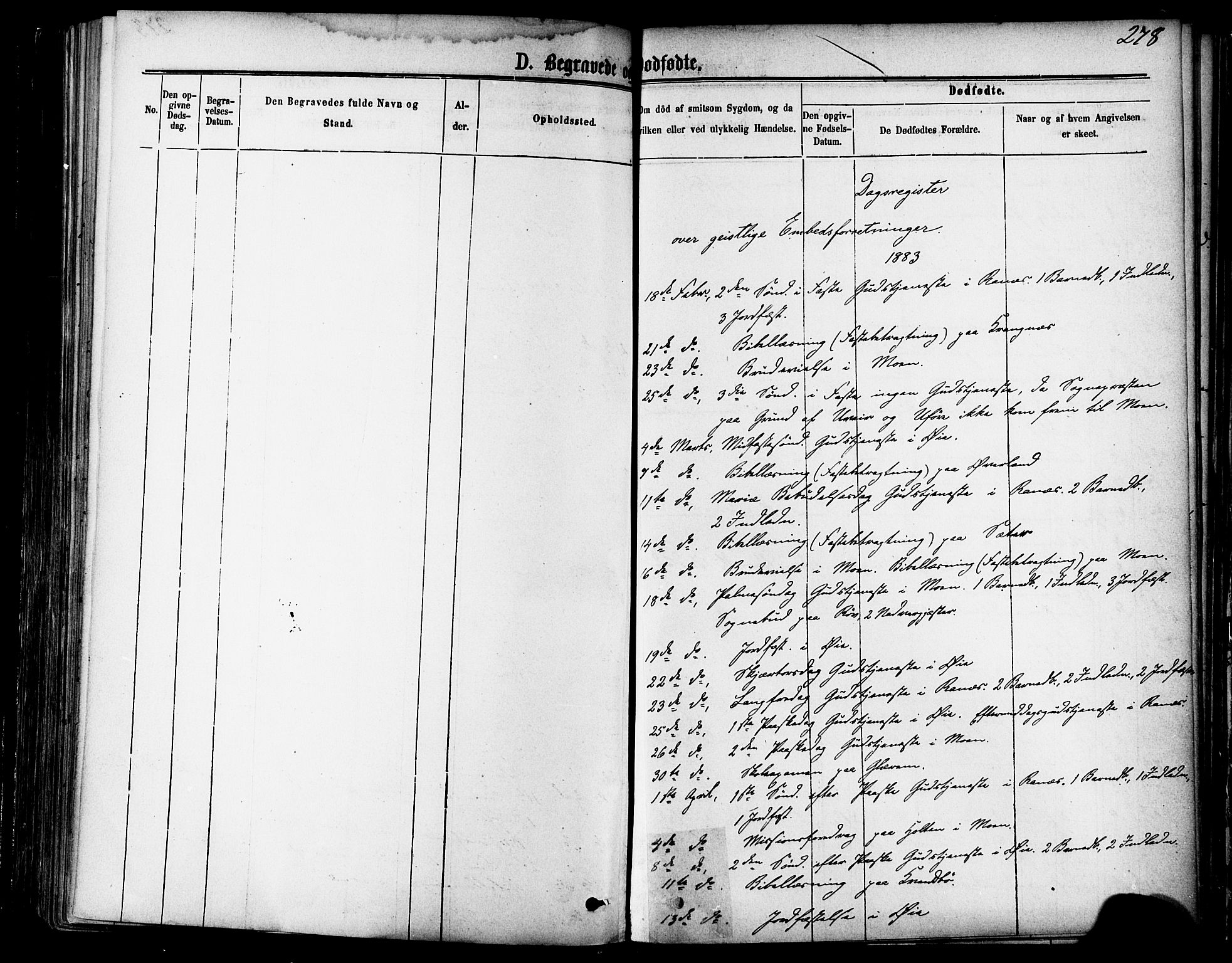 Ministerialprotokoller, klokkerbøker og fødselsregistre - Møre og Romsdal, SAT/A-1454/595/L1046: Parish register (official) no. 595A08, 1874-1884, p. 278