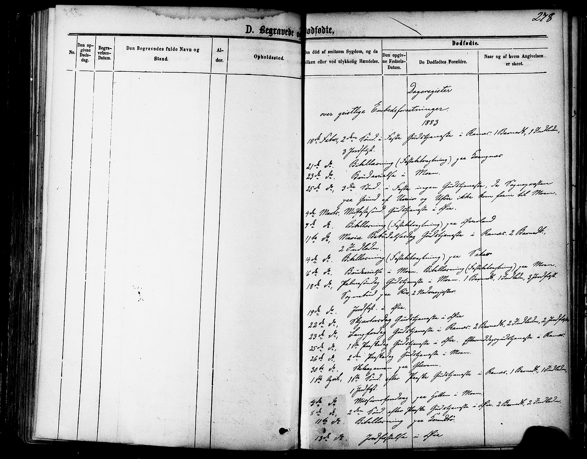 Ministerialprotokoller, klokkerbøker og fødselsregistre - Møre og Romsdal, AV/SAT-A-1454/595/L1046: Parish register (official) no. 595A08, 1874-1884, p. 278