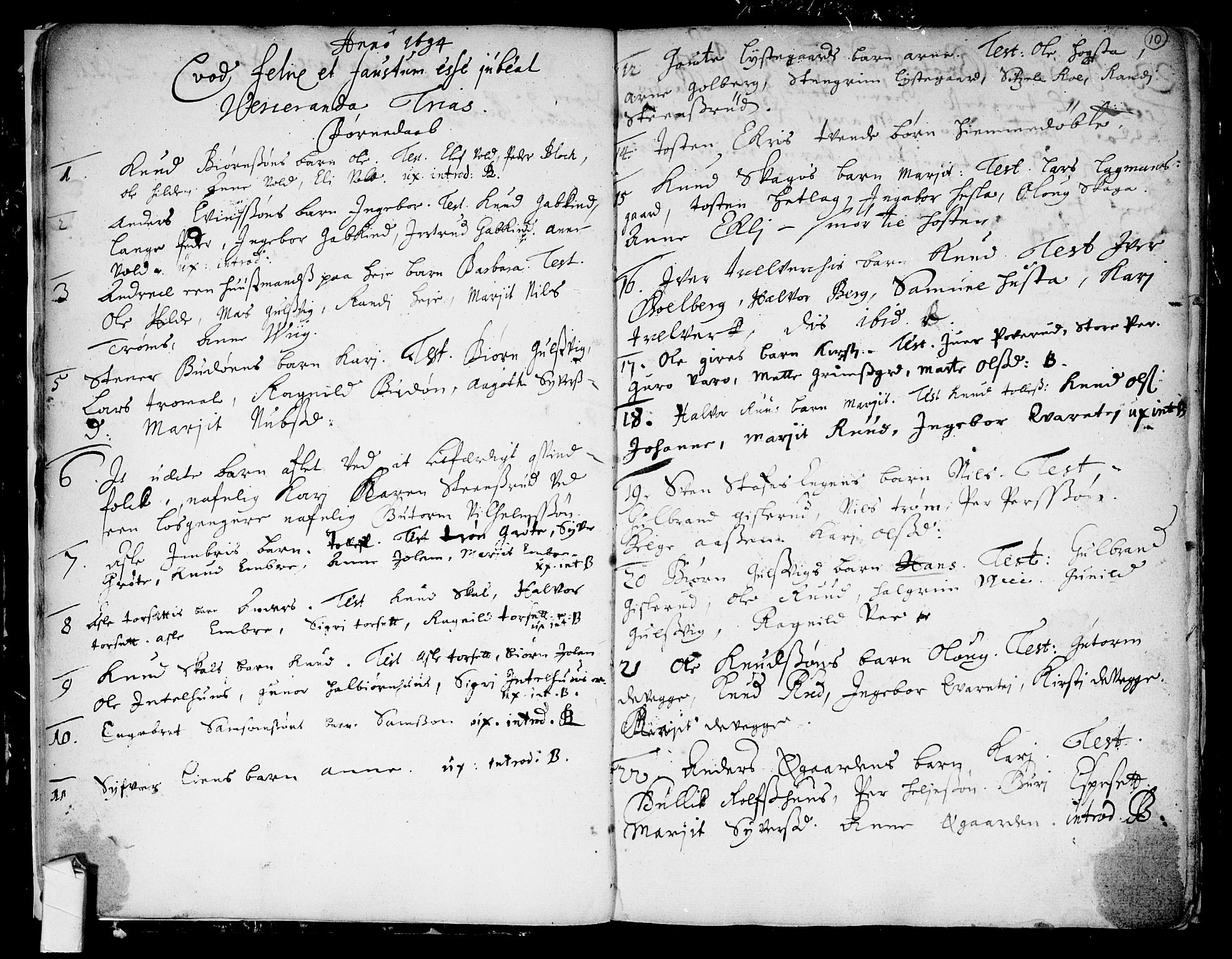 Nes kirkebøker, AV/SAKO-A-236/F/Fa/L0001: Parish register (official) no. 1, 1693-1706, p. 10