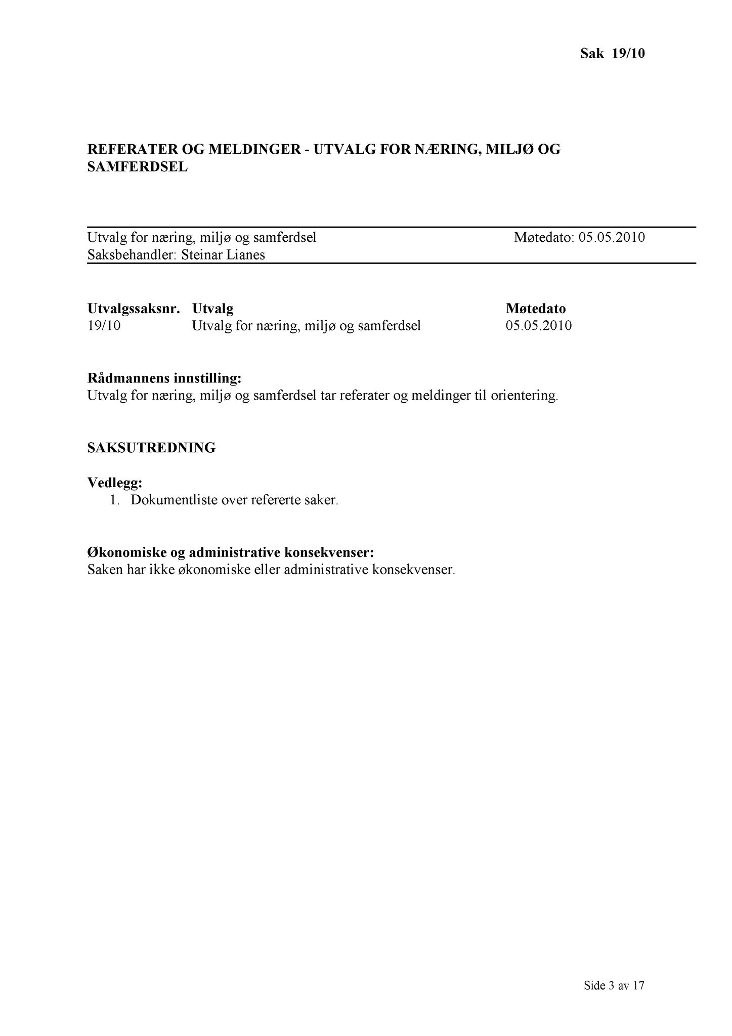 Klæbu Kommune, TRKO/KK/13-NMS/L003: Utvalg for næring, miljø og samferdsel, 2010, p. 37