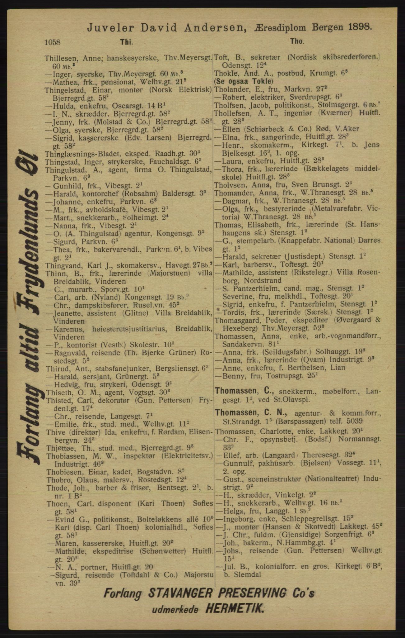 Kristiania/Oslo adressebok, PUBL/-, 1913, p. 1070