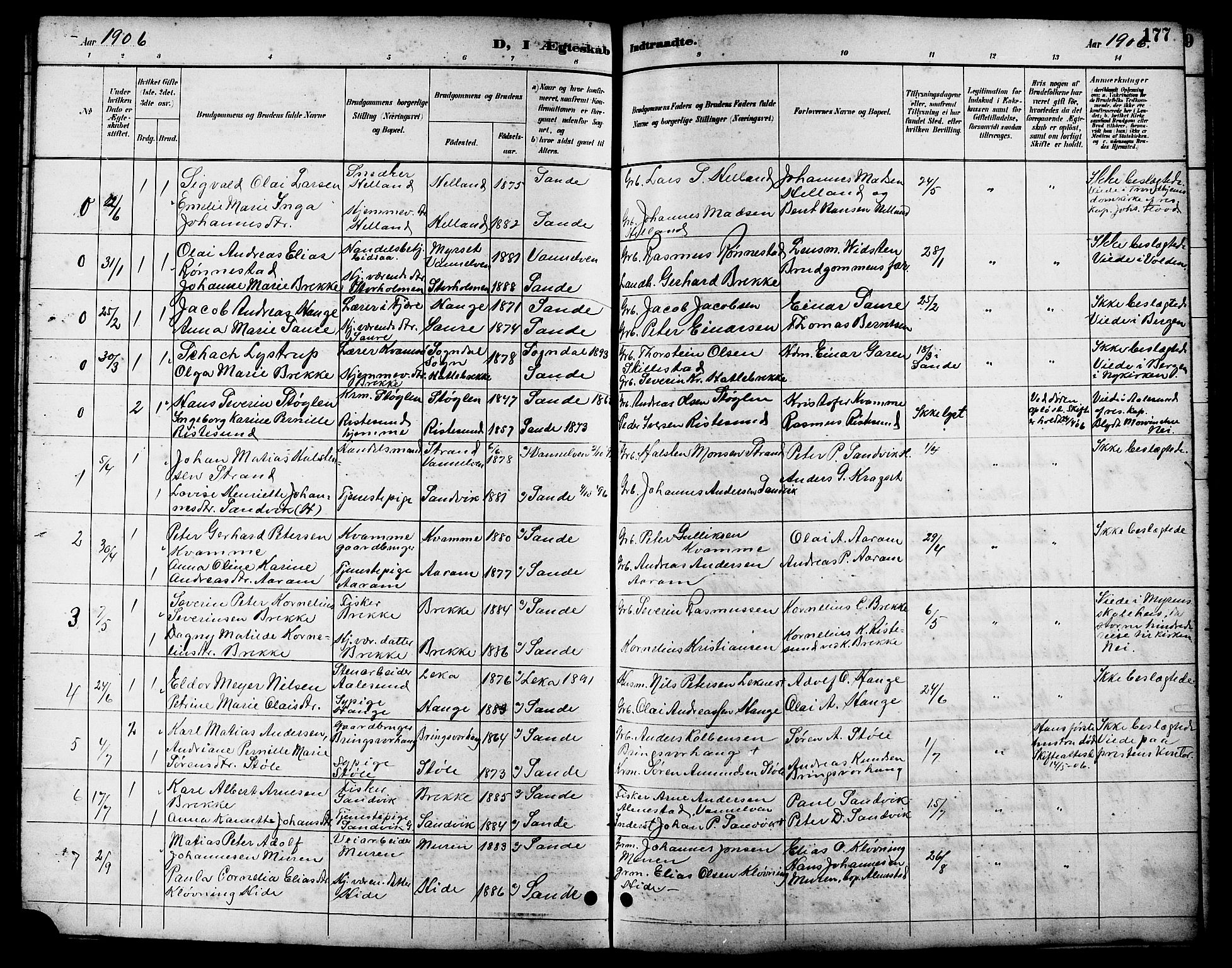 Ministerialprotokoller, klokkerbøker og fødselsregistre - Møre og Romsdal, AV/SAT-A-1454/503/L0049: Parish register (copy) no. 503C04, 1894-1915, p. 177