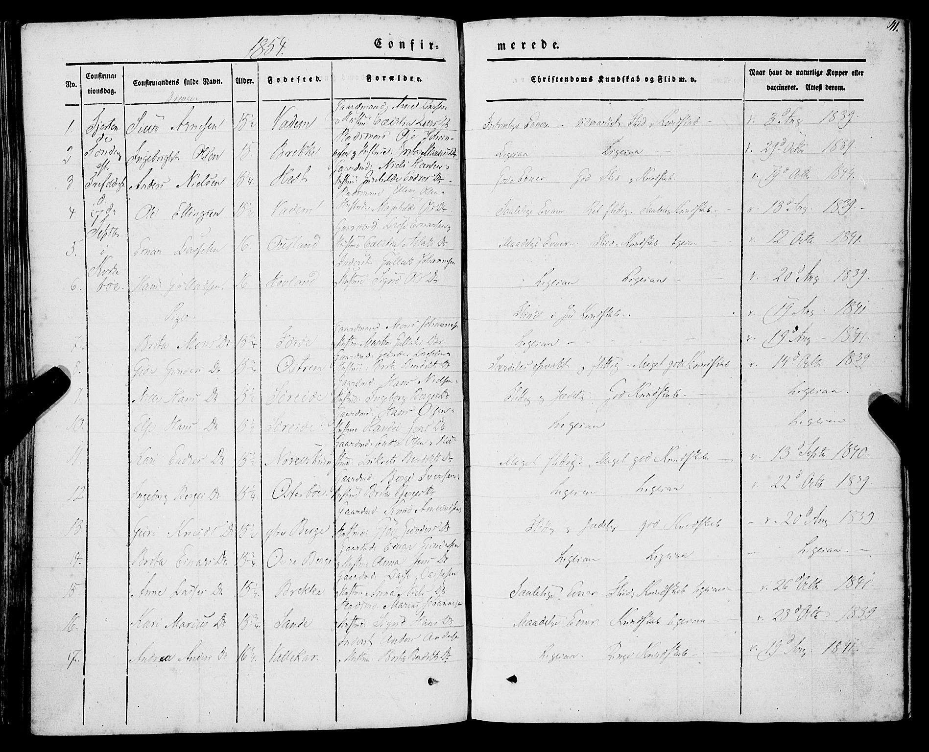 Lavik sokneprestembete, SAB/A-80901: Parish register (official) no. A 3, 1843-1863, p. 41