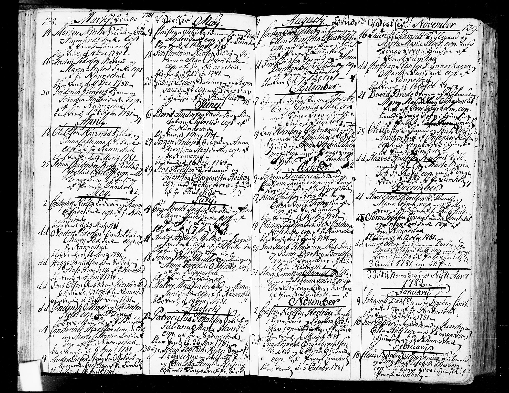 Oslo domkirke Kirkebøker, SAO/A-10752/F/Fa/L0004: Parish register (official) no. 4, 1743-1786, p. 138-139