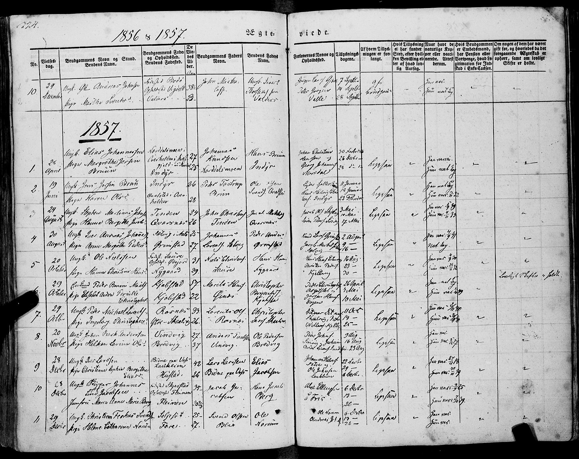 Ministerialprotokoller, klokkerbøker og fødselsregistre - Nordland, SAT/A-1459/805/L0097: Parish register (official) no. 805A04, 1837-1861, p. 324