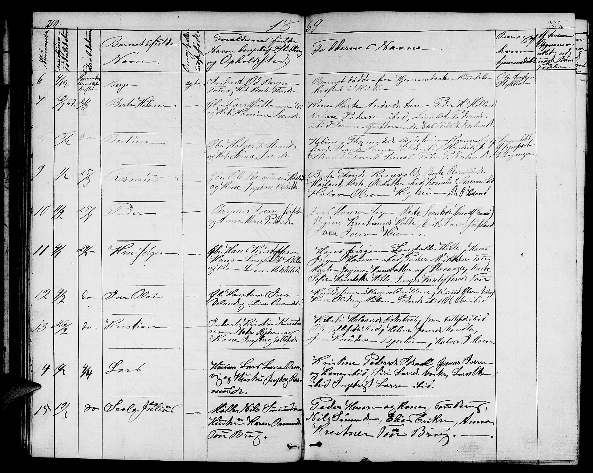Strand sokneprestkontor, AV/SAST-A-101828/H/Ha/Hab/L0003: Parish register (copy) no. B 3, 1855-1881, p. 210