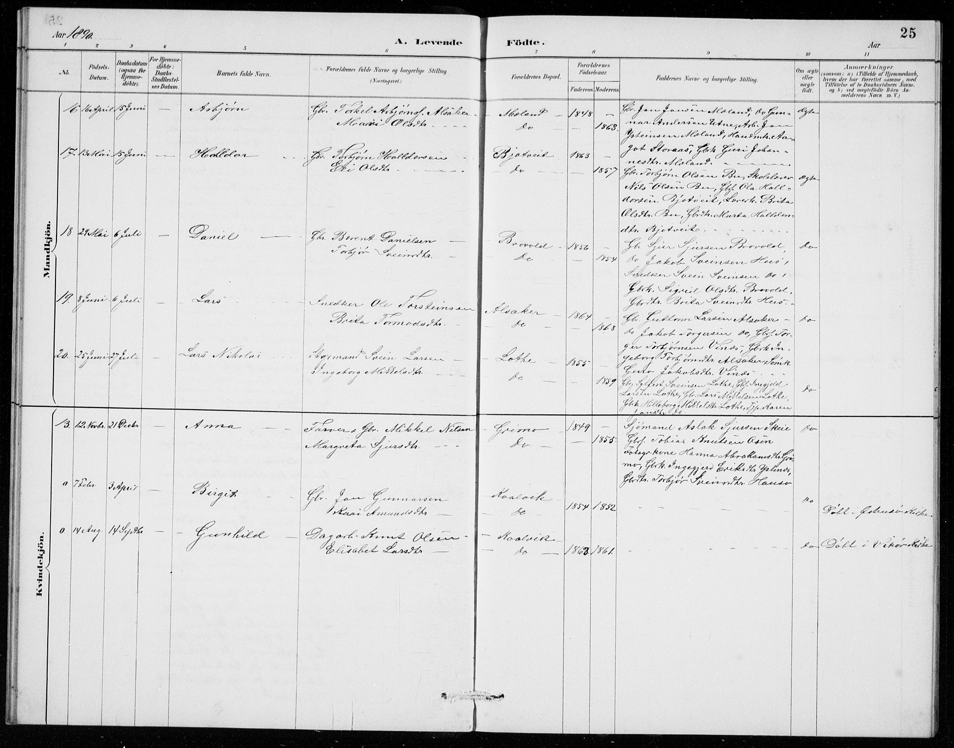 Ullensvang sokneprestembete, AV/SAB-A-78701/H/Hab: Parish register (copy) no. E  7, 1887-1929, p. 25