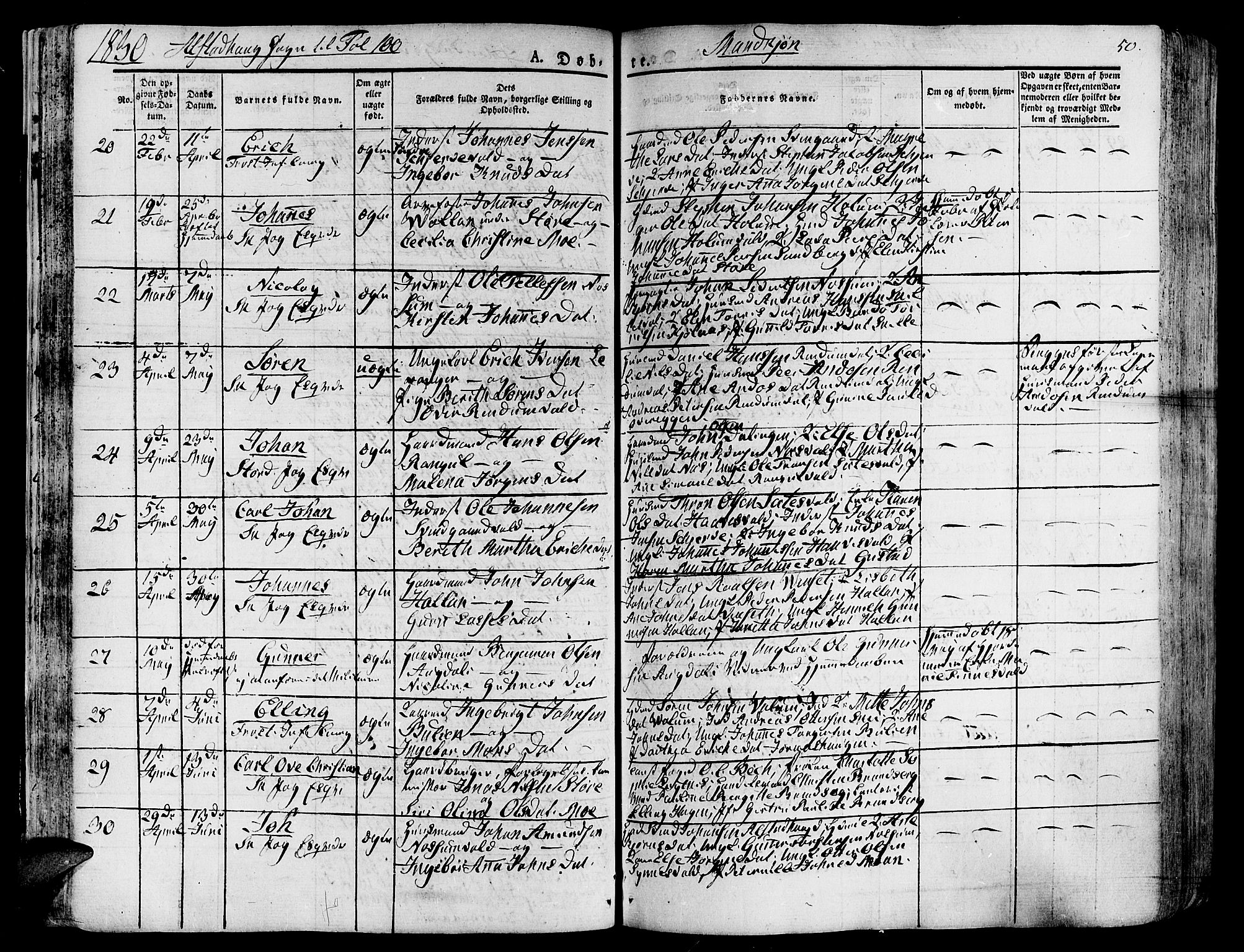 Ministerialprotokoller, klokkerbøker og fødselsregistre - Nord-Trøndelag, AV/SAT-A-1458/717/L0152: Parish register (official) no. 717A05 /1, 1825-1836, p. 50