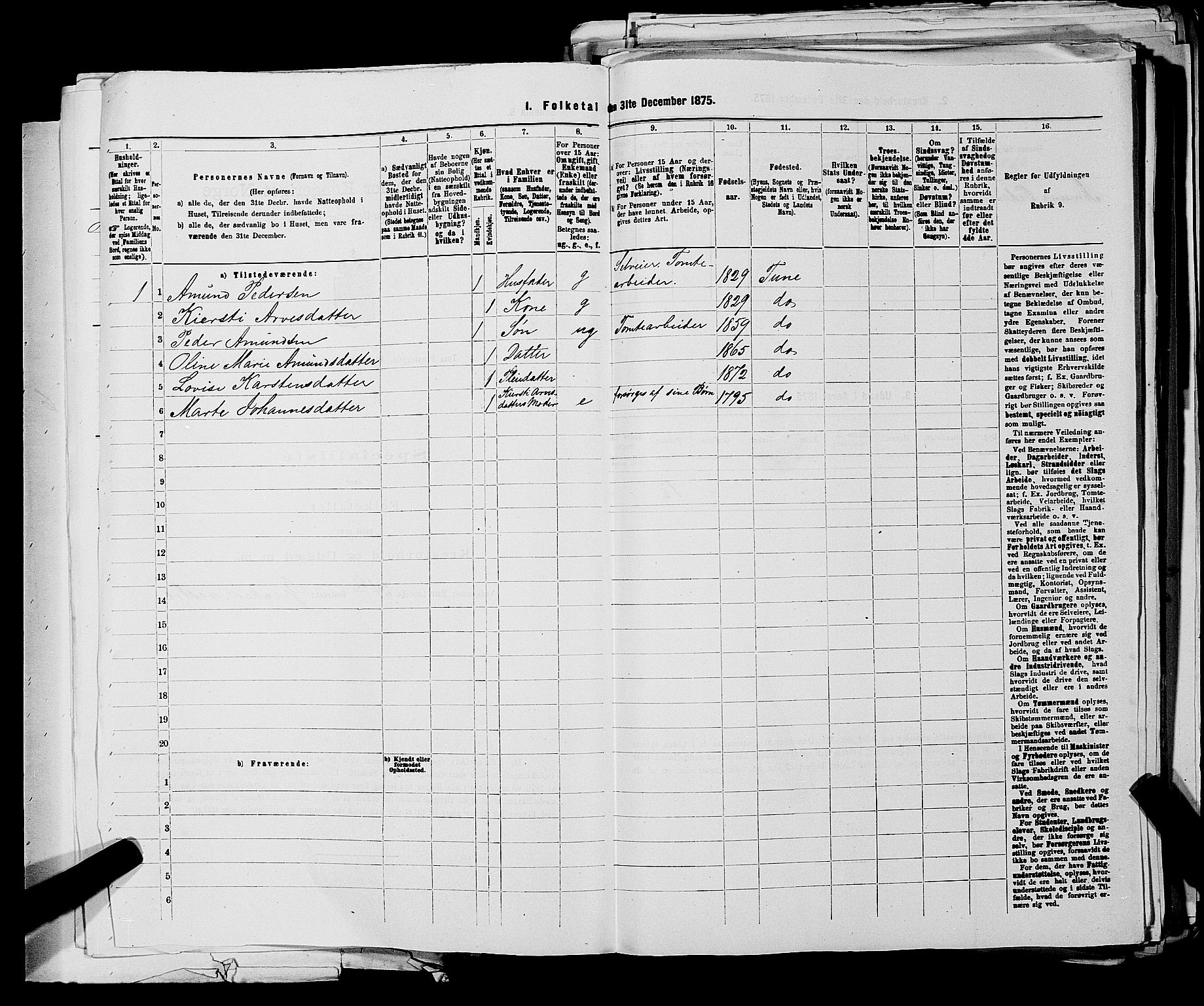 RA, 1875 census for 0130P Tune, 1875, p. 887