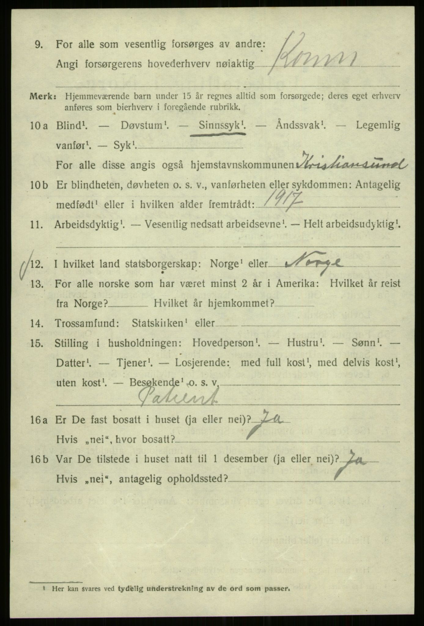 SAB, 1920 census for Bergen, 1920, p. 237935