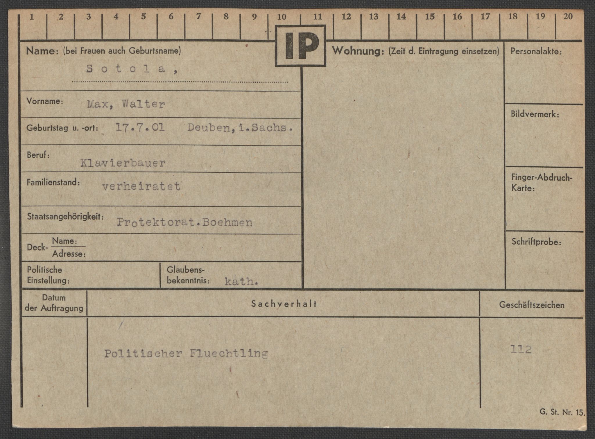 Befehlshaber der Sicherheitspolizei und des SD, AV/RA-RAFA-5969/E/Ea/Eaa/L0009: Register over norske fanger i Møllergata 19: Ru-Sy, 1940-1945, p. 1076