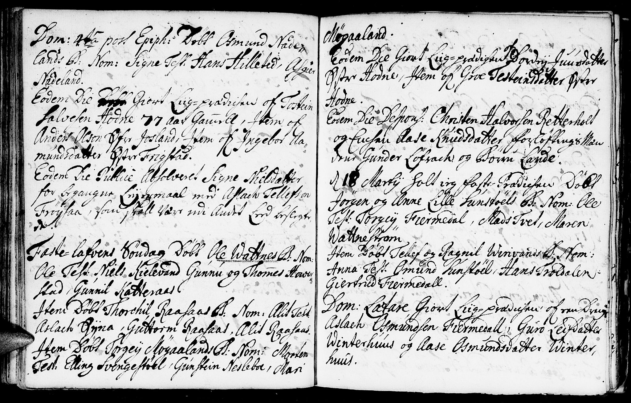 Evje sokneprestkontor, AV/SAK-1111-0008/F/Fa/Fac/L0001: Parish register (official) no. A 1, 1705-1764, p. 129-130