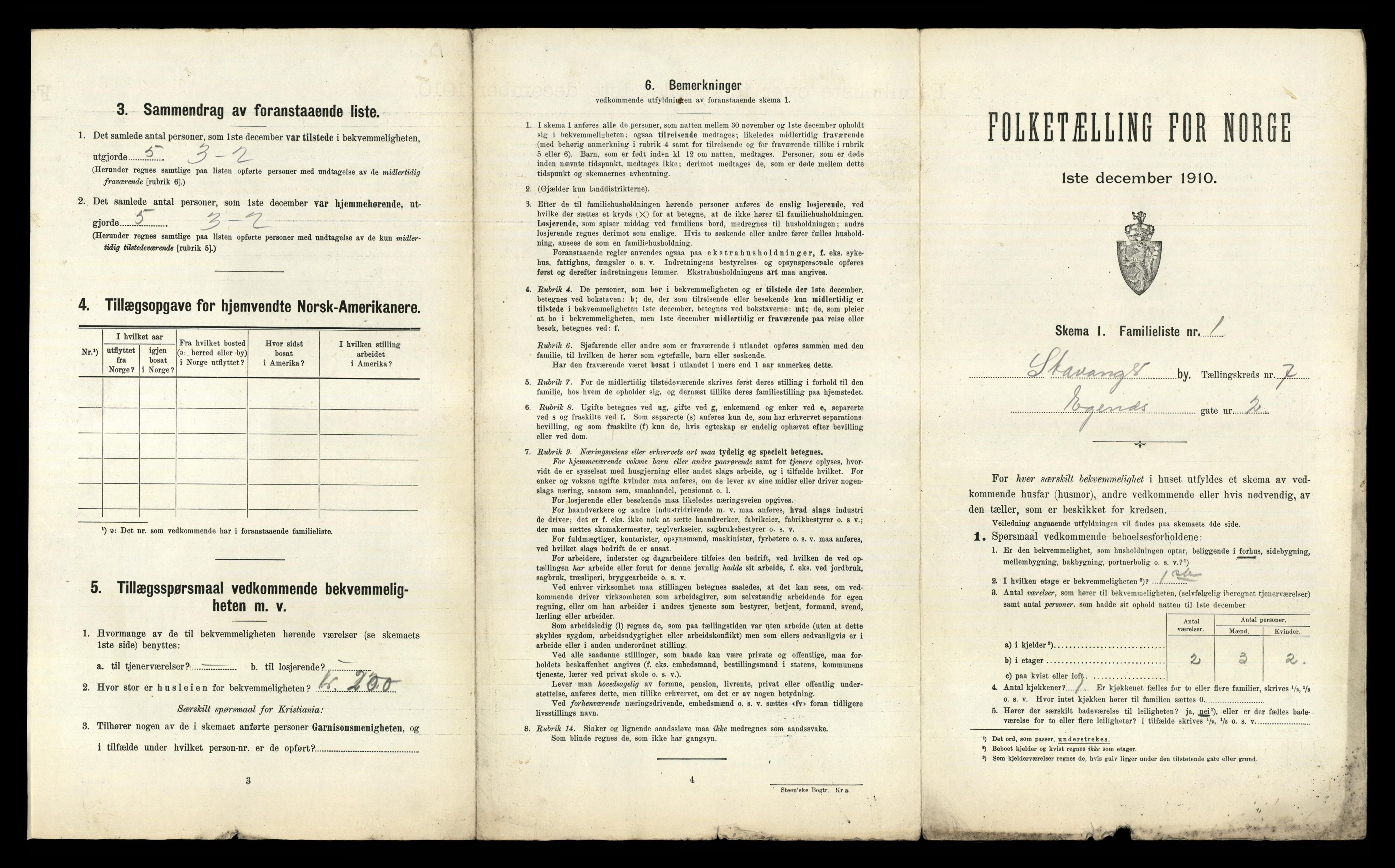 RA, 1910 census for Stavanger, 1910, p. 3464