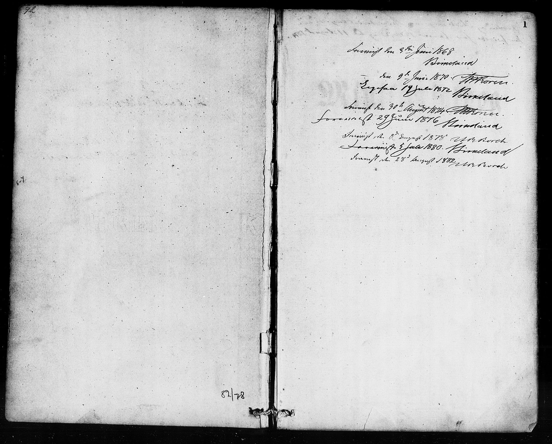 Davik sokneprestembete, AV/SAB-A-79701/H/Haa/Haaa/L0006: Parish register (official) no. A 6, 1867-1881, p. 1