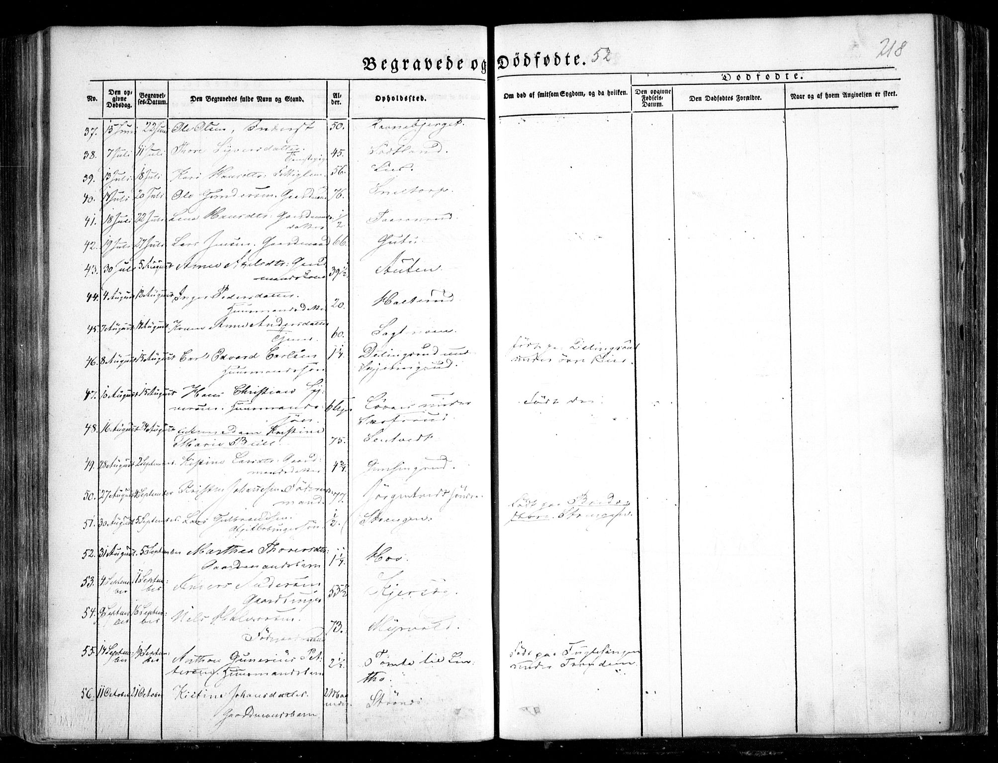 Trøgstad prestekontor Kirkebøker, AV/SAO-A-10925/F/Fa/L0007: Parish register (official) no. I 7, 1845-1854, p. 218