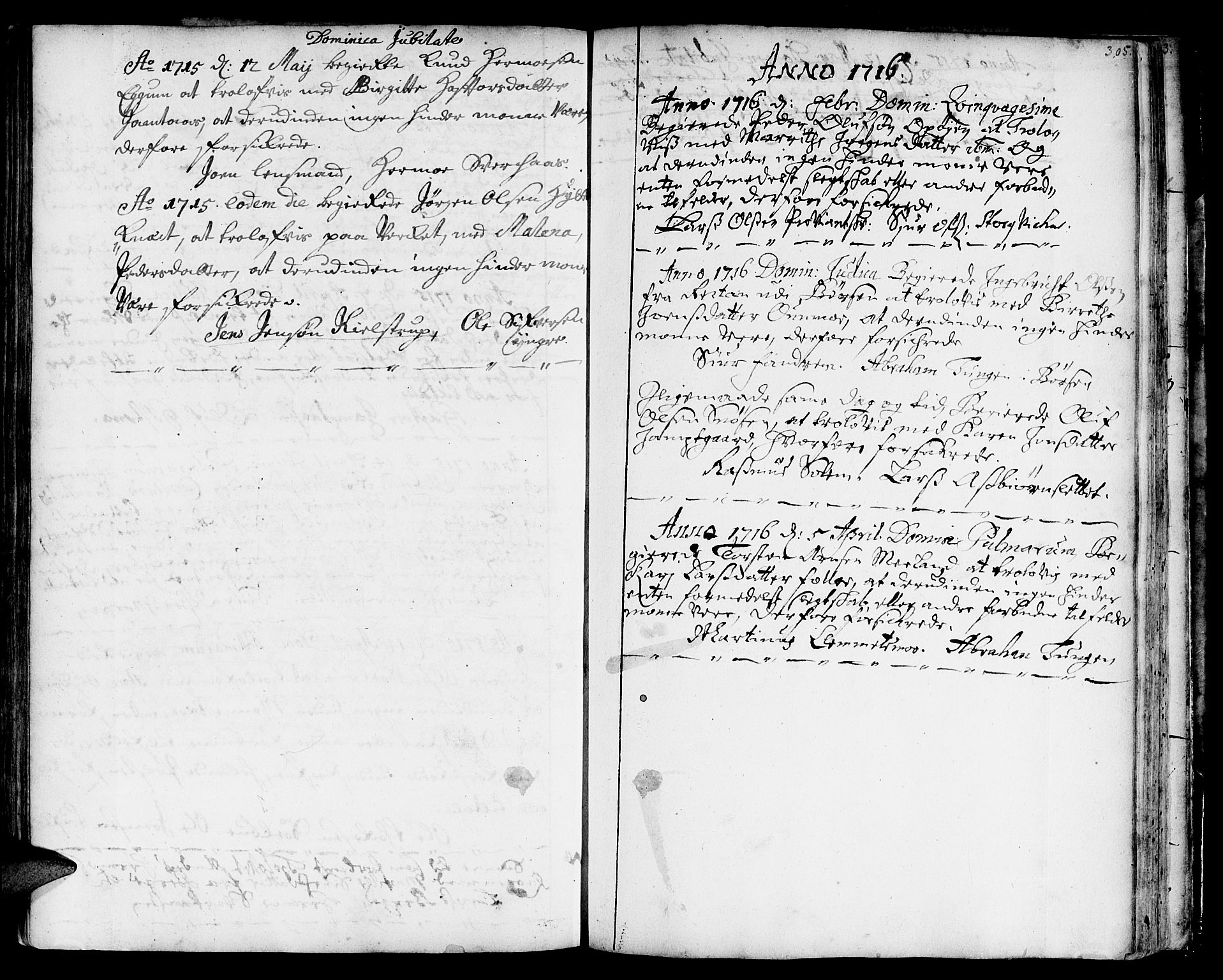 Ministerialprotokoller, klokkerbøker og fødselsregistre - Sør-Trøndelag, SAT/A-1456/668/L0801: Parish register (official) no. 668A01, 1695-1716, p. 304-305