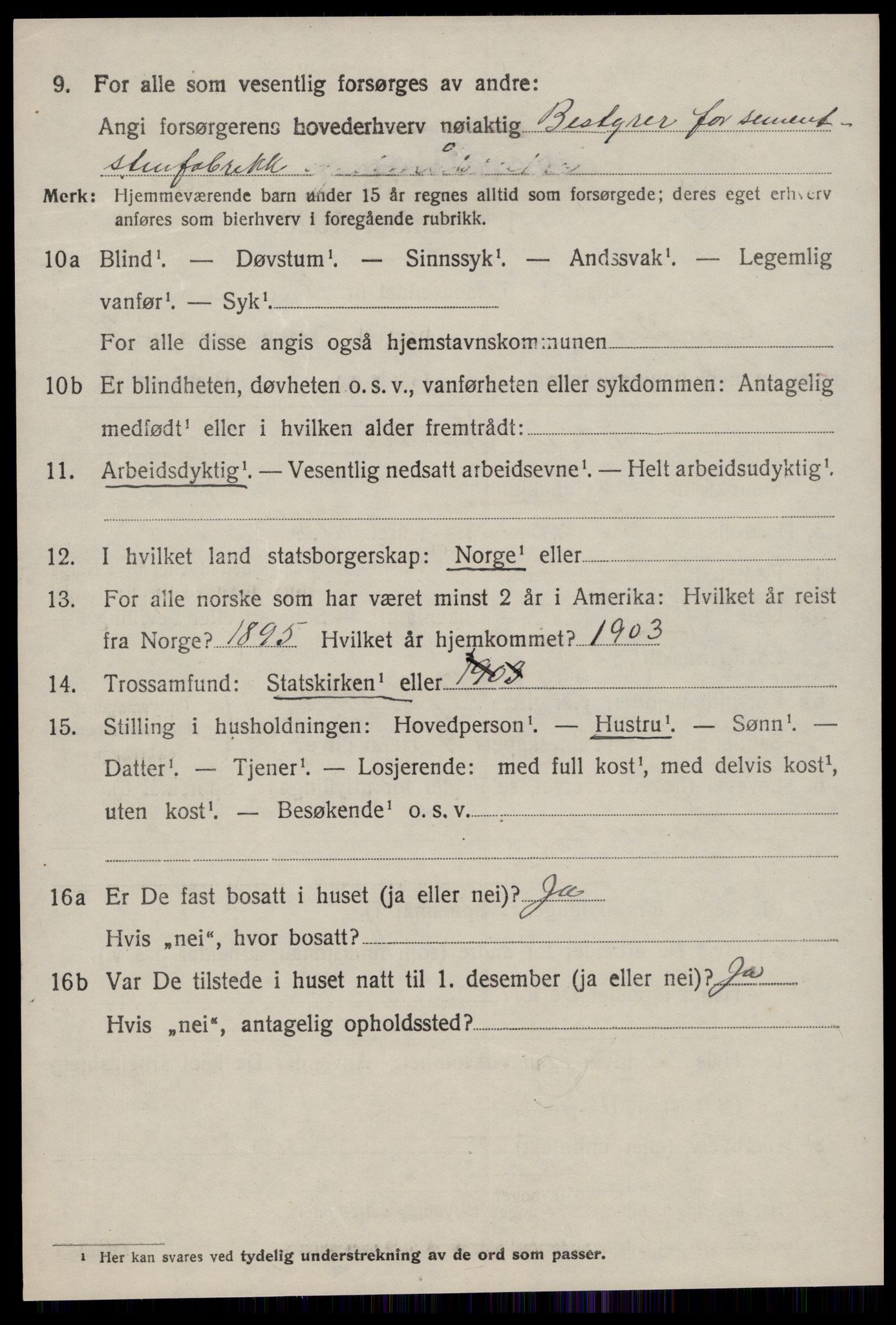 SAT, 1920 census for Grytten, 1920, p. 1899