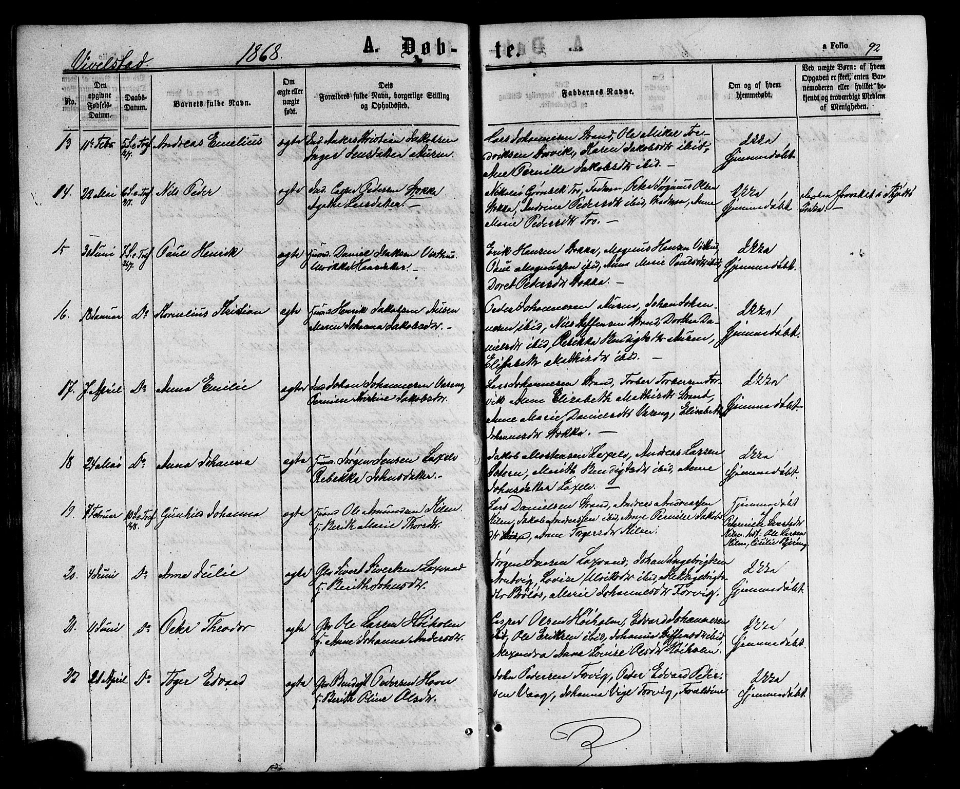 Ministerialprotokoller, klokkerbøker og fødselsregistre - Nordland, AV/SAT-A-1459/817/L0262: Parish register (official) no. 817A03 /2, 1867-1877, p. 92