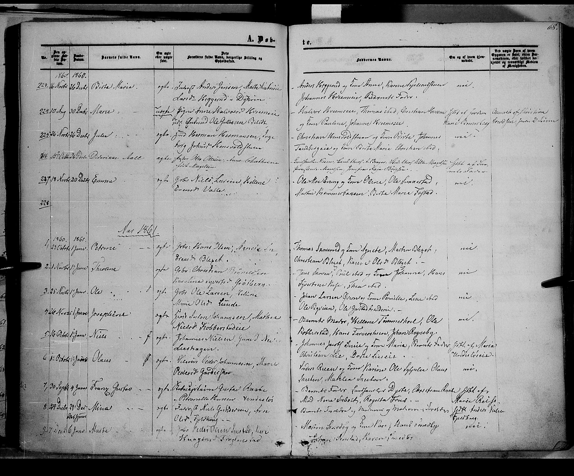 Østre Toten prestekontor, SAH/PREST-104/H/Ha/Haa/L0004: Parish register (official) no. 4, 1857-1865, p. 68