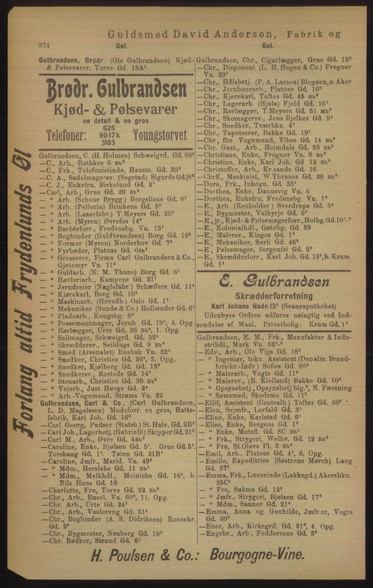 Kristiania/Oslo adressebok, PUBL/-, 1906, p. 374