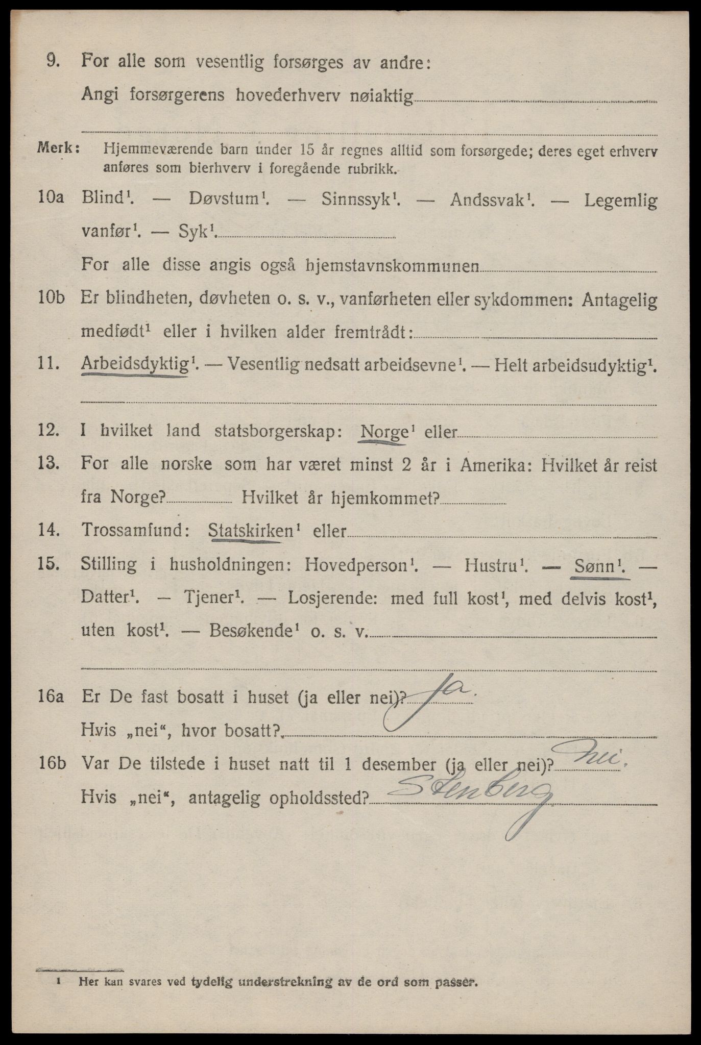 SAST, 1920 census for Lund, 1920, p. 3129