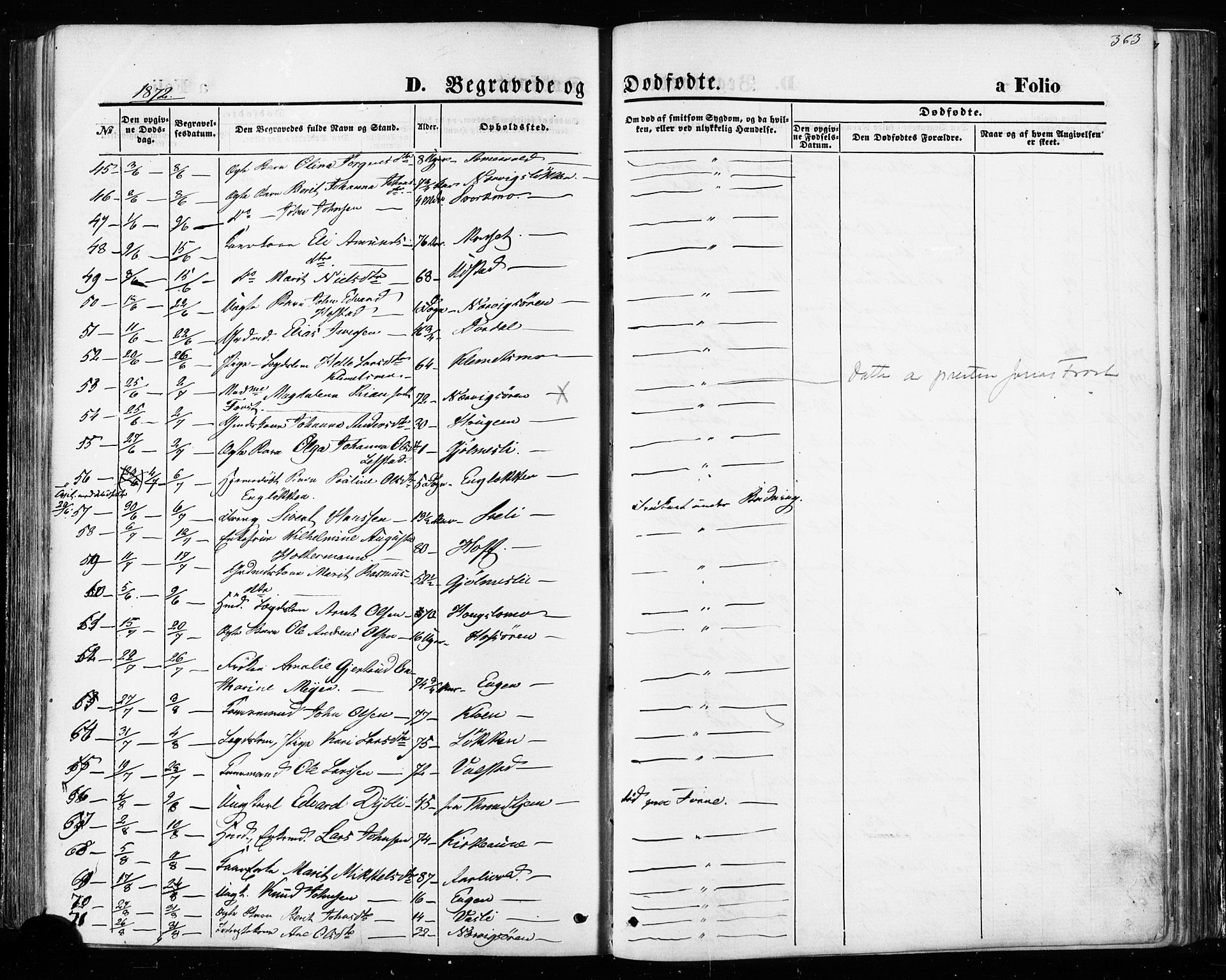 Ministerialprotokoller, klokkerbøker og fødselsregistre - Sør-Trøndelag, SAT/A-1456/668/L0807: Parish register (official) no. 668A07, 1870-1880, p. 363