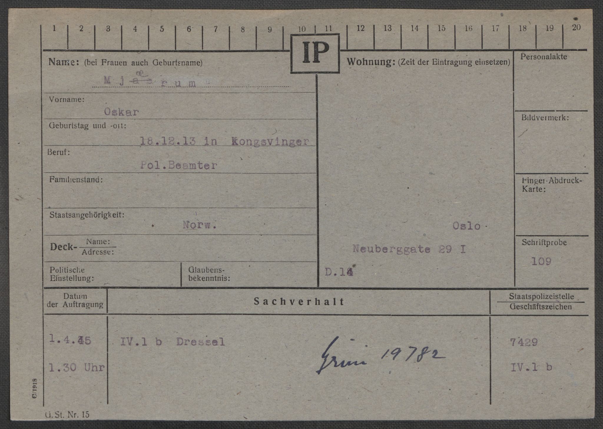 Befehlshaber der Sicherheitspolizei und des SD, AV/RA-RAFA-5969/E/Ea/Eaa/L0007: Register over norske fanger i Møllergata 19: Lundb-N, 1940-1945, p. 670