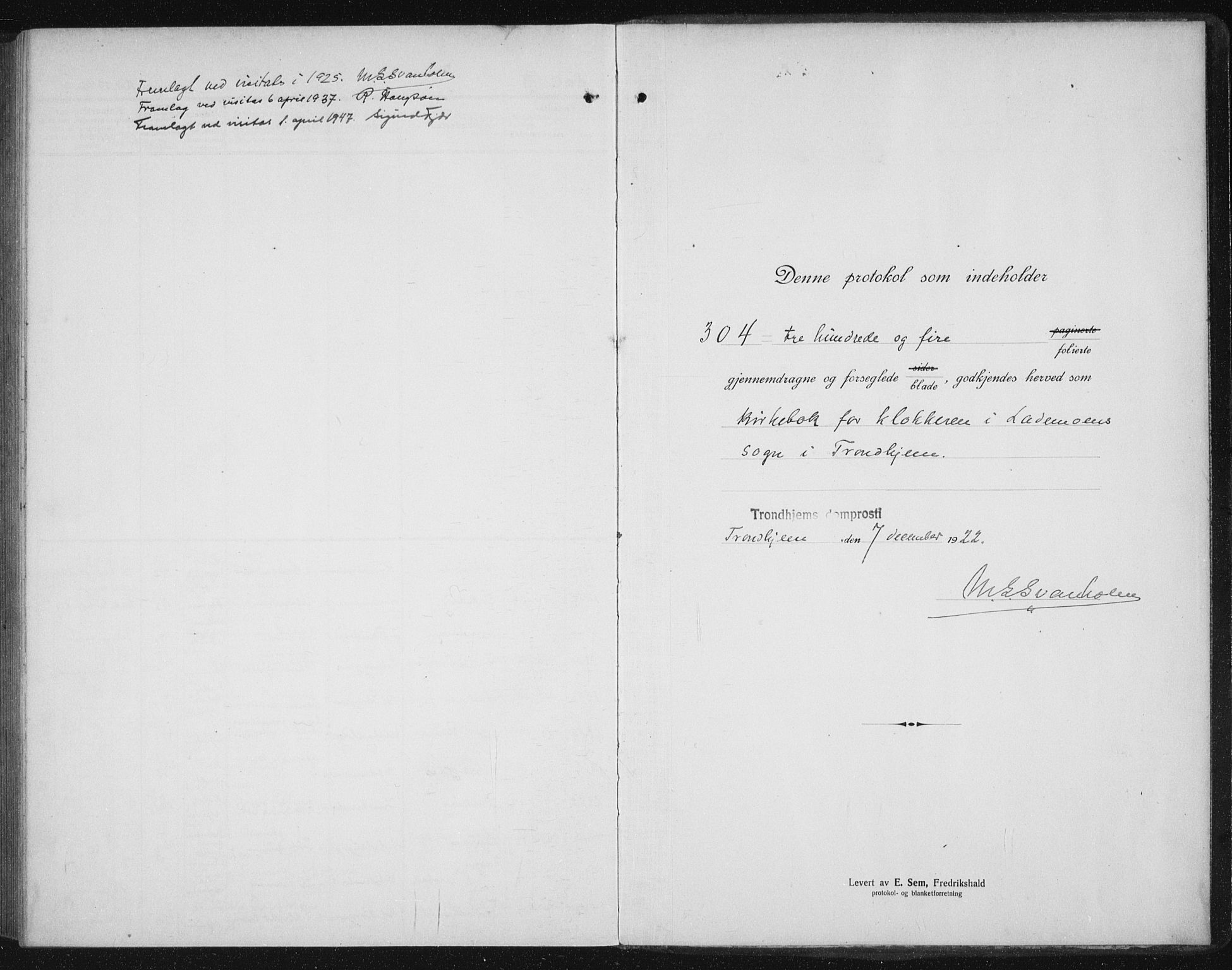 Ministerialprotokoller, klokkerbøker og fødselsregistre - Sør-Trøndelag, SAT/A-1456/605/L0260: Parish register (copy) no. 605C07, 1922-1942