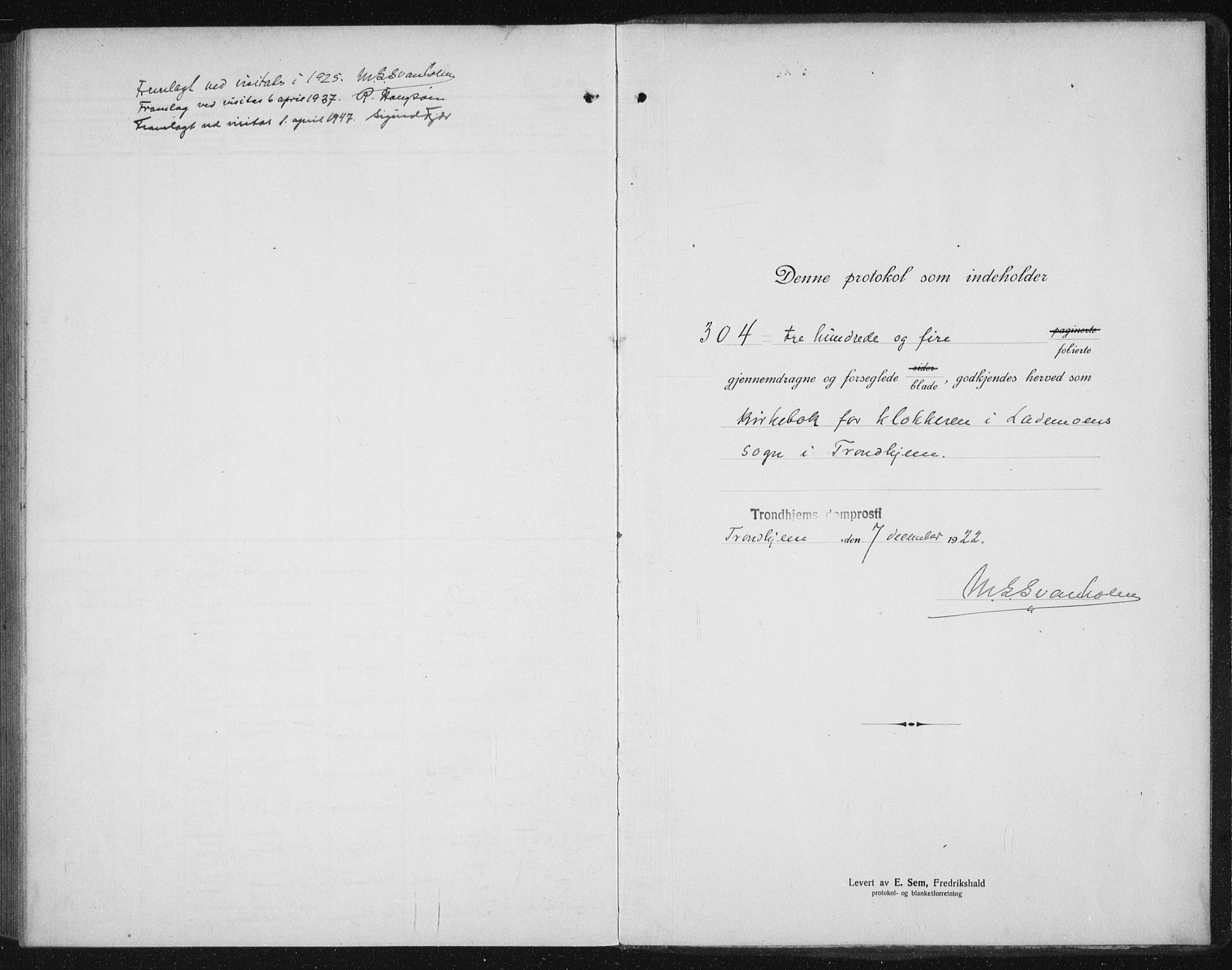 Ministerialprotokoller, klokkerbøker og fødselsregistre - Sør-Trøndelag, AV/SAT-A-1456/605/L0260: Parish register (copy) no. 605C07, 1922-1942