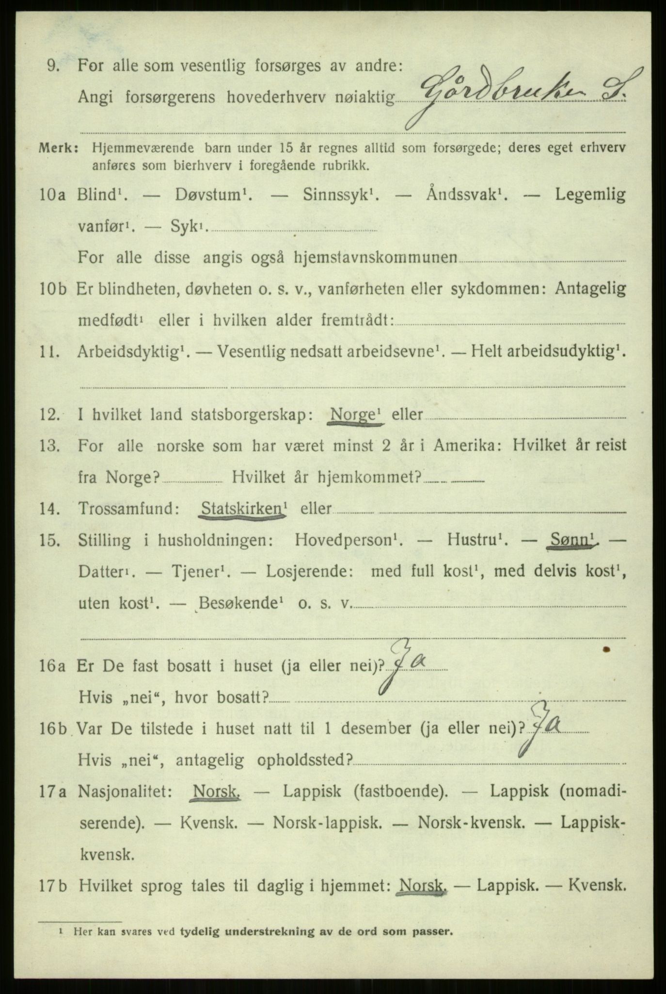 SATØ, 1920 census for Kvæfjord, 1920, p. 5846