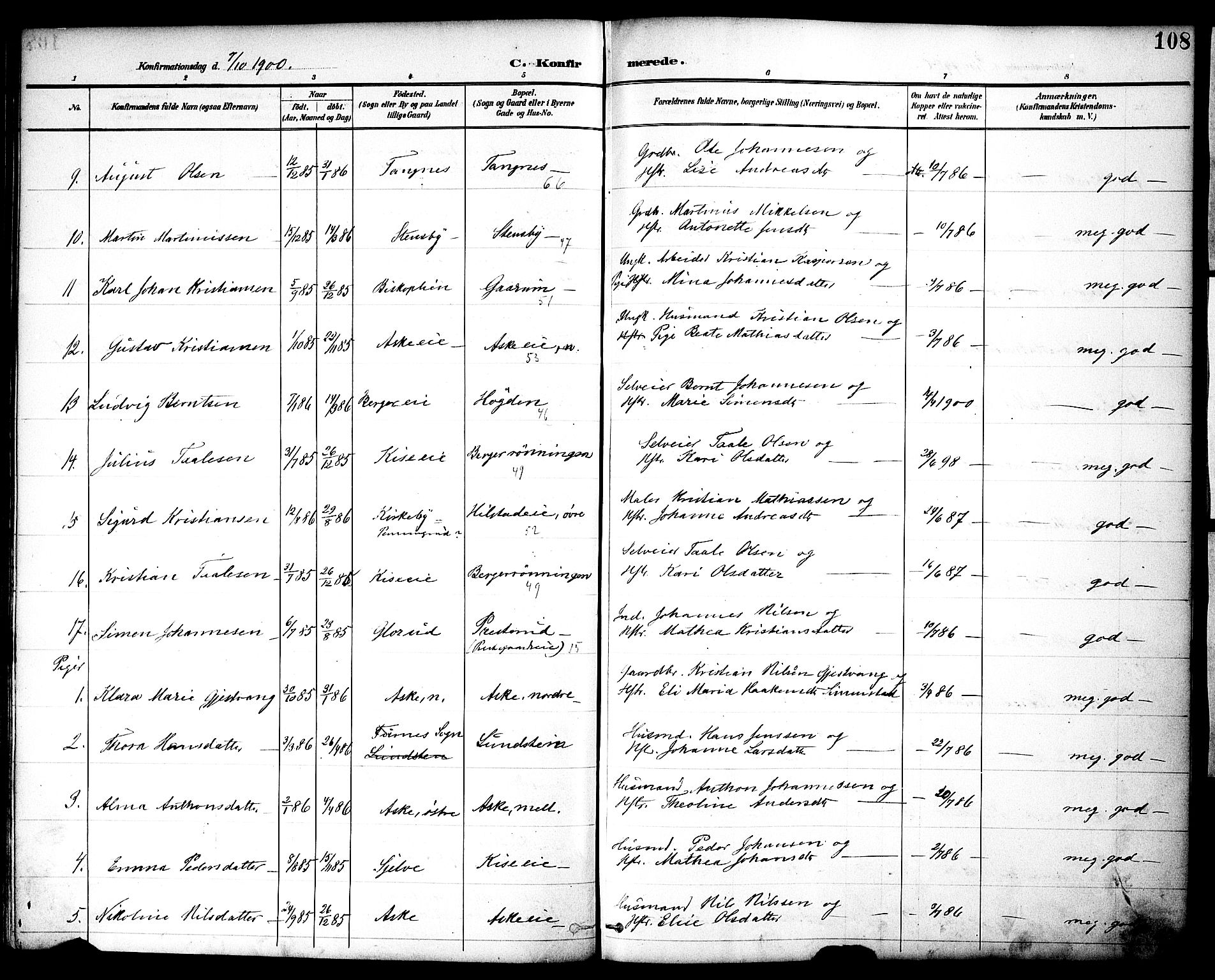 Nes prestekontor, Hedmark, AV/SAH-PREST-020/K/Ka/L0010: Parish register (official) no. 10, 1887-1905, p. 108