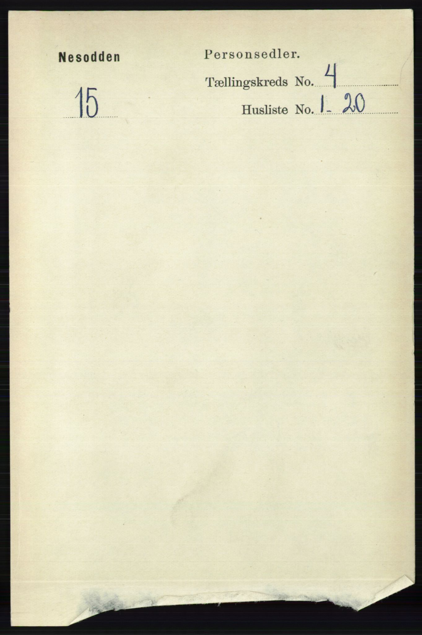 RA, 1891 census for 0216 Nesodden, 1891, p. 1688