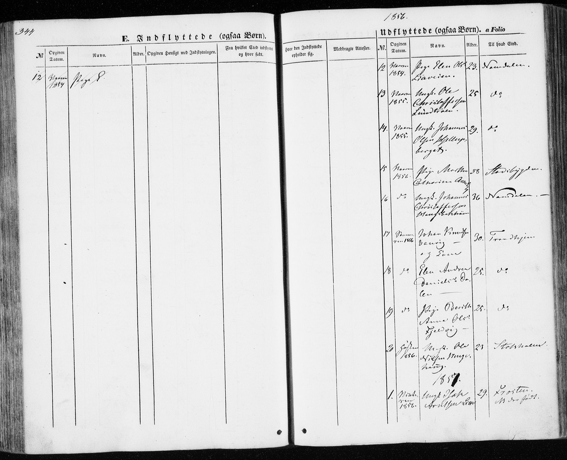 Ministerialprotokoller, klokkerbøker og fødselsregistre - Nord-Trøndelag, SAT/A-1458/701/L0008: Parish register (official) no. 701A08 /1, 1854-1863, p. 344