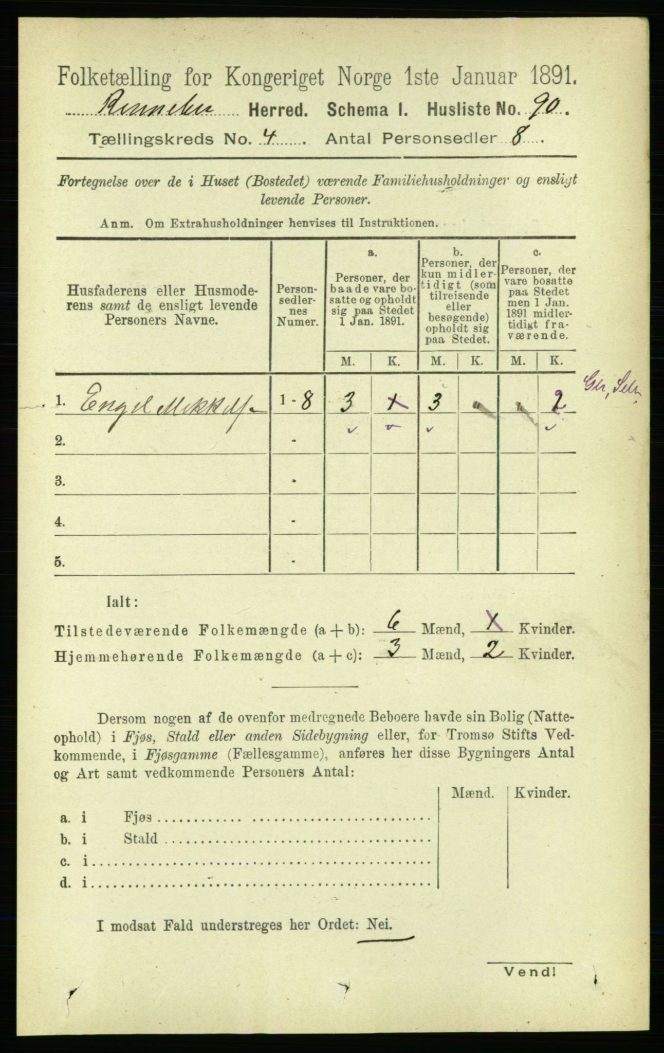 RA, 1891 census for 1635 Rennebu, 1891, p. 1979