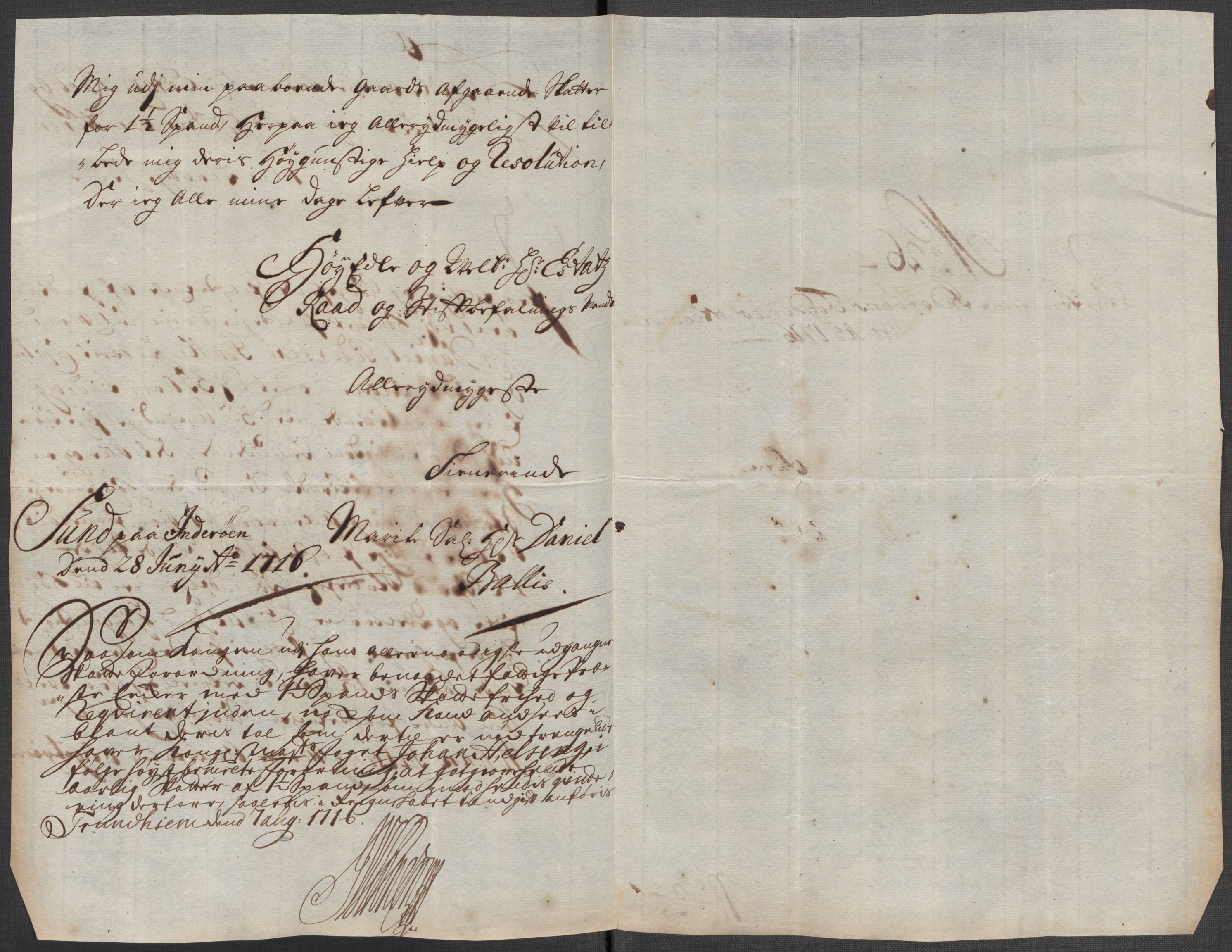 Rentekammeret inntil 1814, Reviderte regnskaper, Fogderegnskap, AV/RA-EA-4092/R63/L4324: Fogderegnskap Inderøy, 1716, p. 243