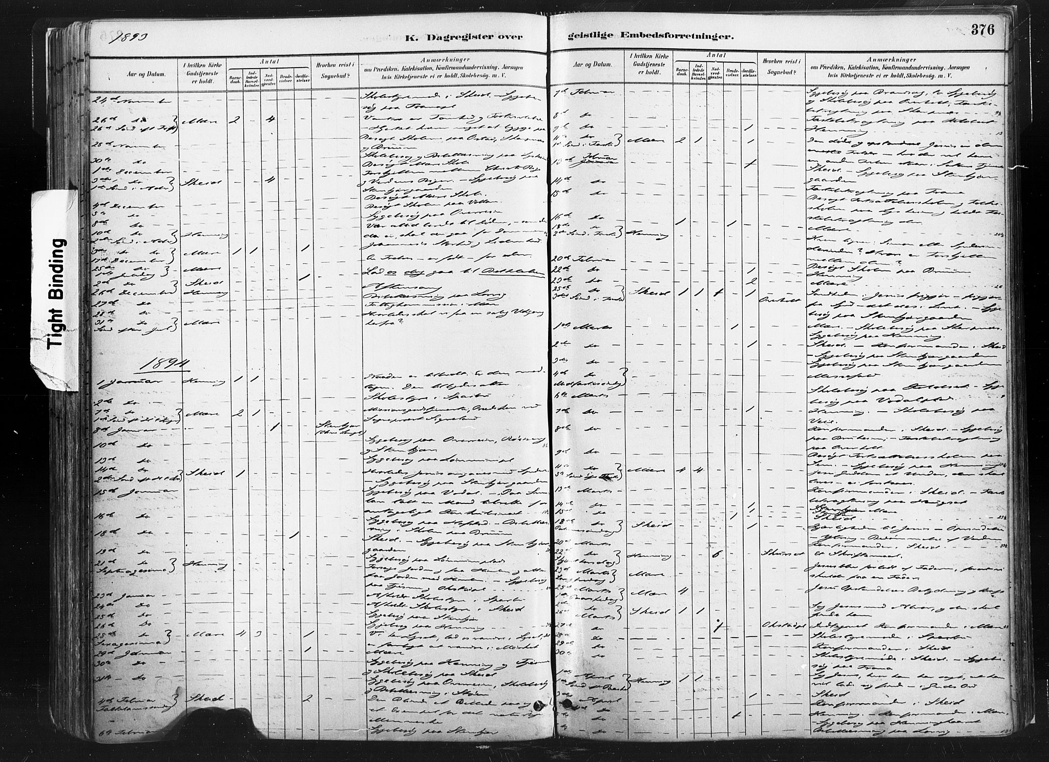 Ministerialprotokoller, klokkerbøker og fødselsregistre - Nord-Trøndelag, SAT/A-1458/735/L0351: Parish register (official) no. 735A10, 1884-1908, p. 376