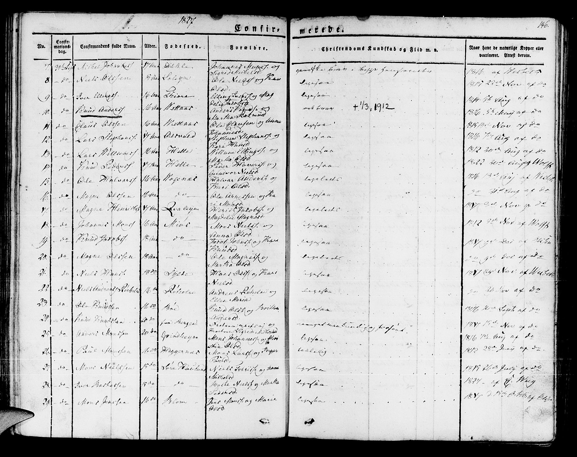 Manger sokneprestembete, AV/SAB-A-76801/H/Haa: Parish register (official) no. A 4, 1824-1838, p. 146