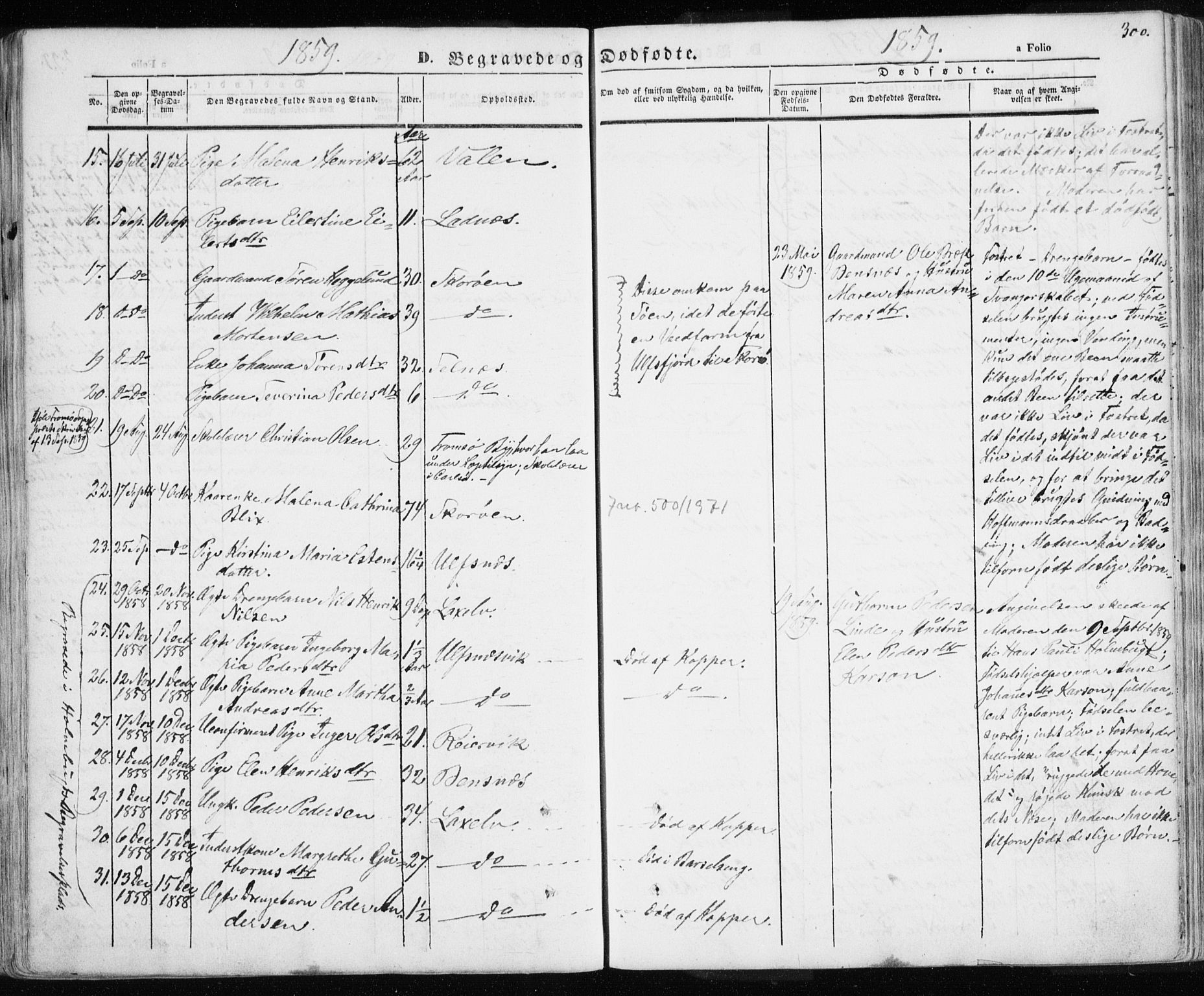 Karlsøy sokneprestembete, AV/SATØ-S-1299/H/Ha/Haa/L0003kirke: Parish register (official) no. 3, 1843-1860, p. 300