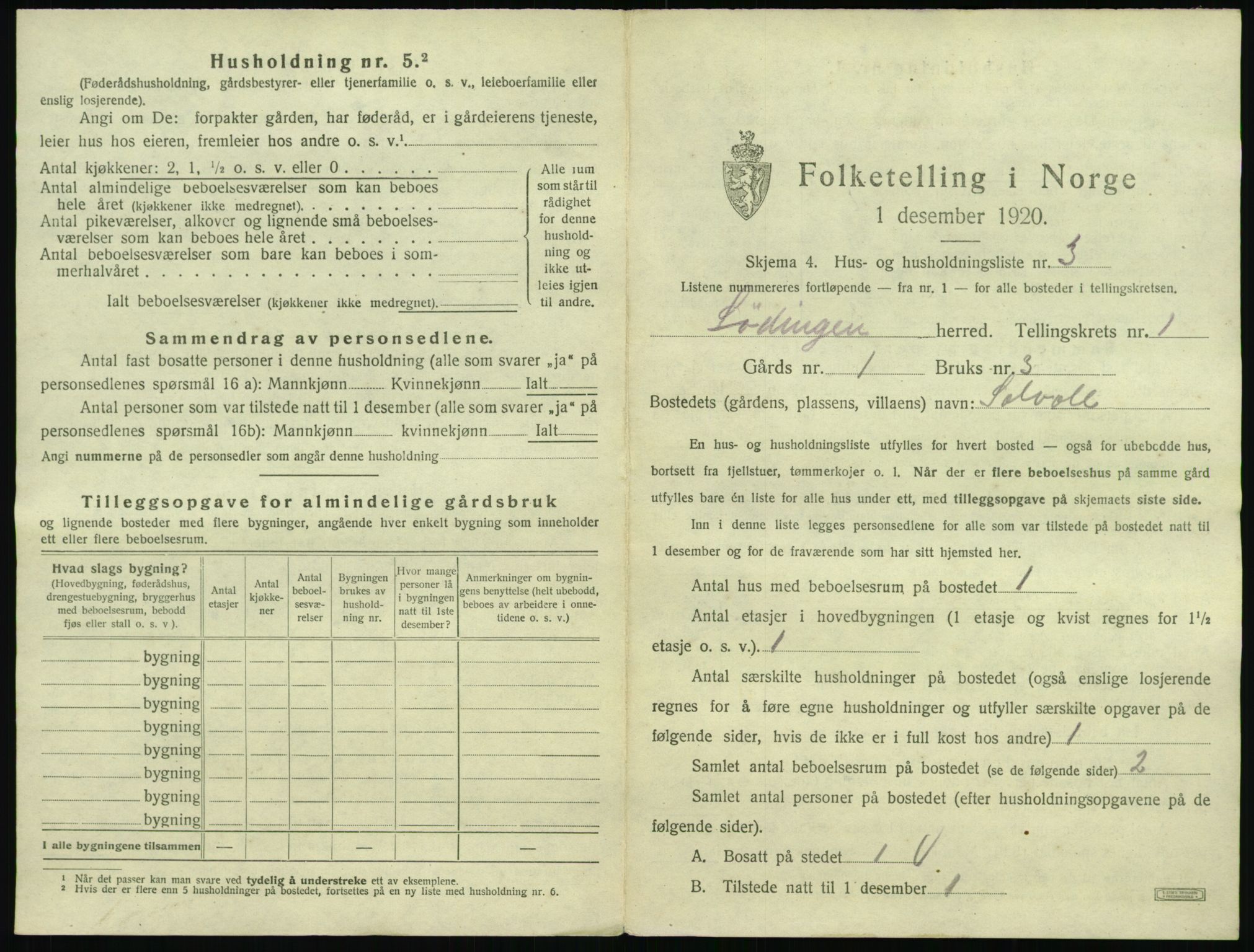 SAT, 1920 census for Lødingen, 1920, p. 59